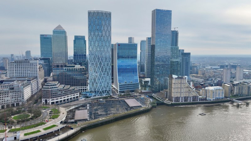 A drone view of London