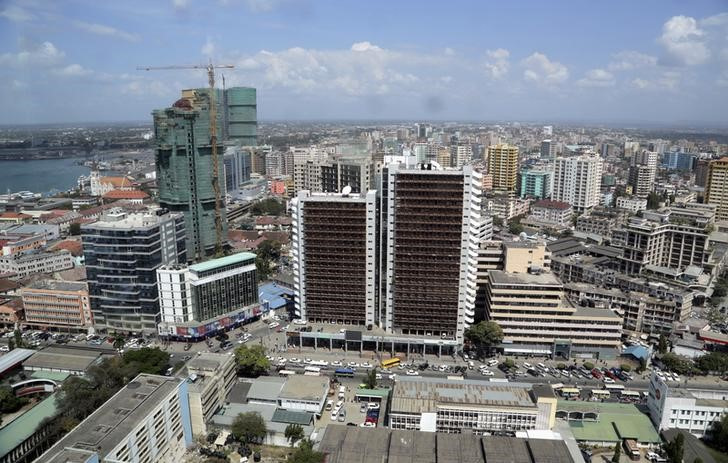 A general picture shows the skyline of Tanzania's port city of Dar es Salaam