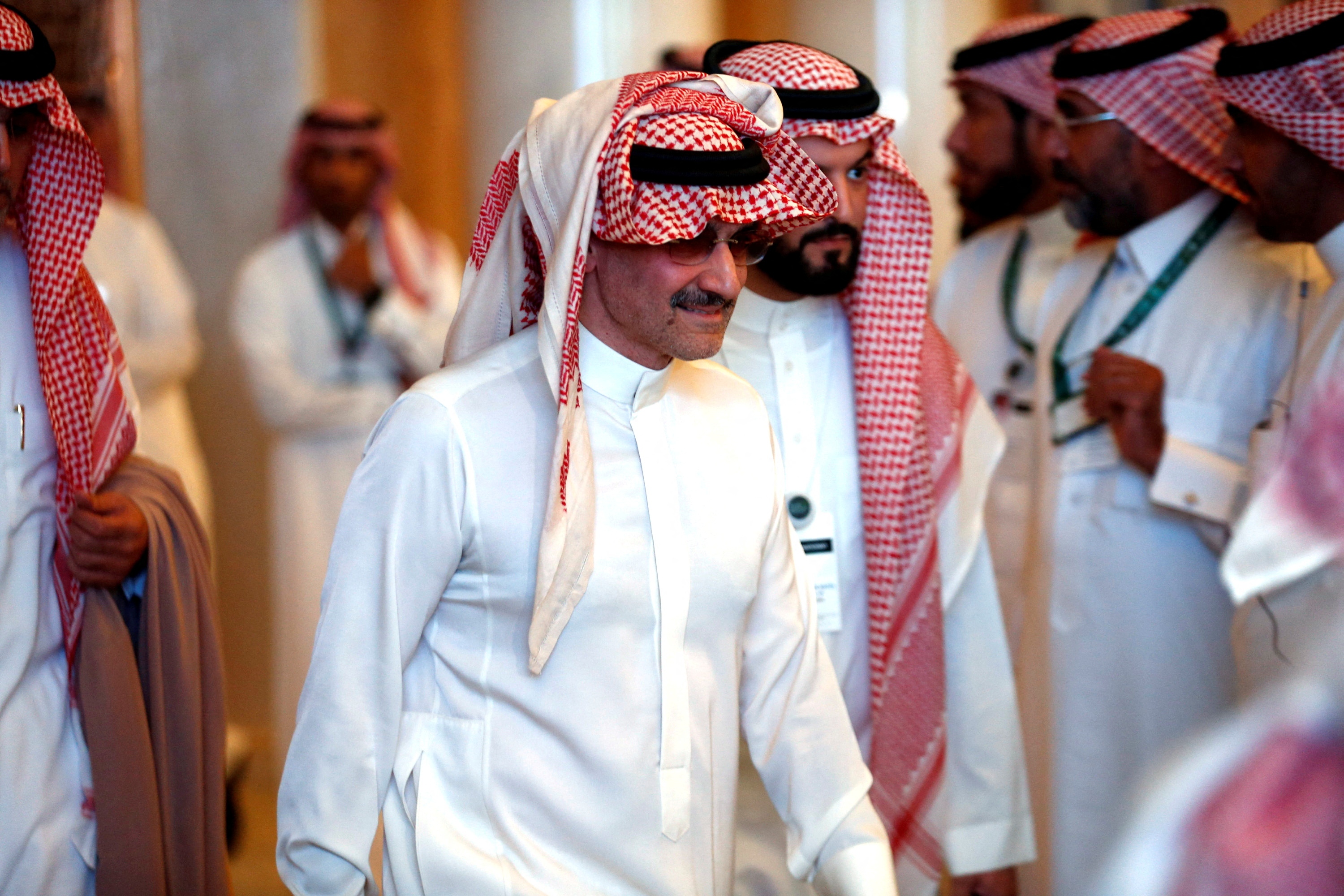 Saudi Arabian billionaire Prince Alwaleed bin Talal attends the investment conference in Riyadh