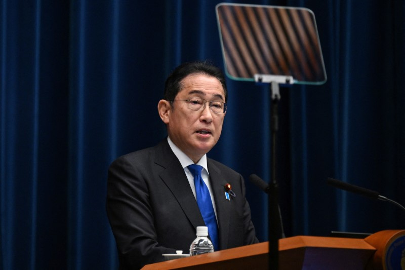 Japan's PM Kishida holds a press conference, in Tokyo