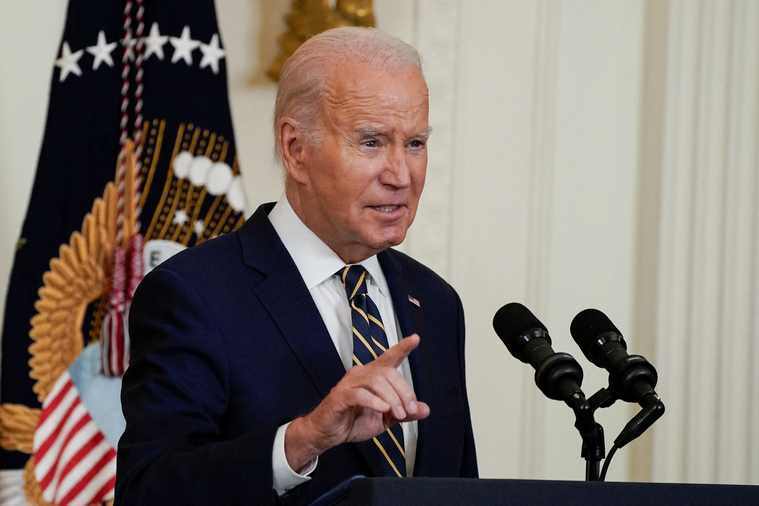 U.S. President Joe Biden delivers remarks on access to mental health care, in Washington