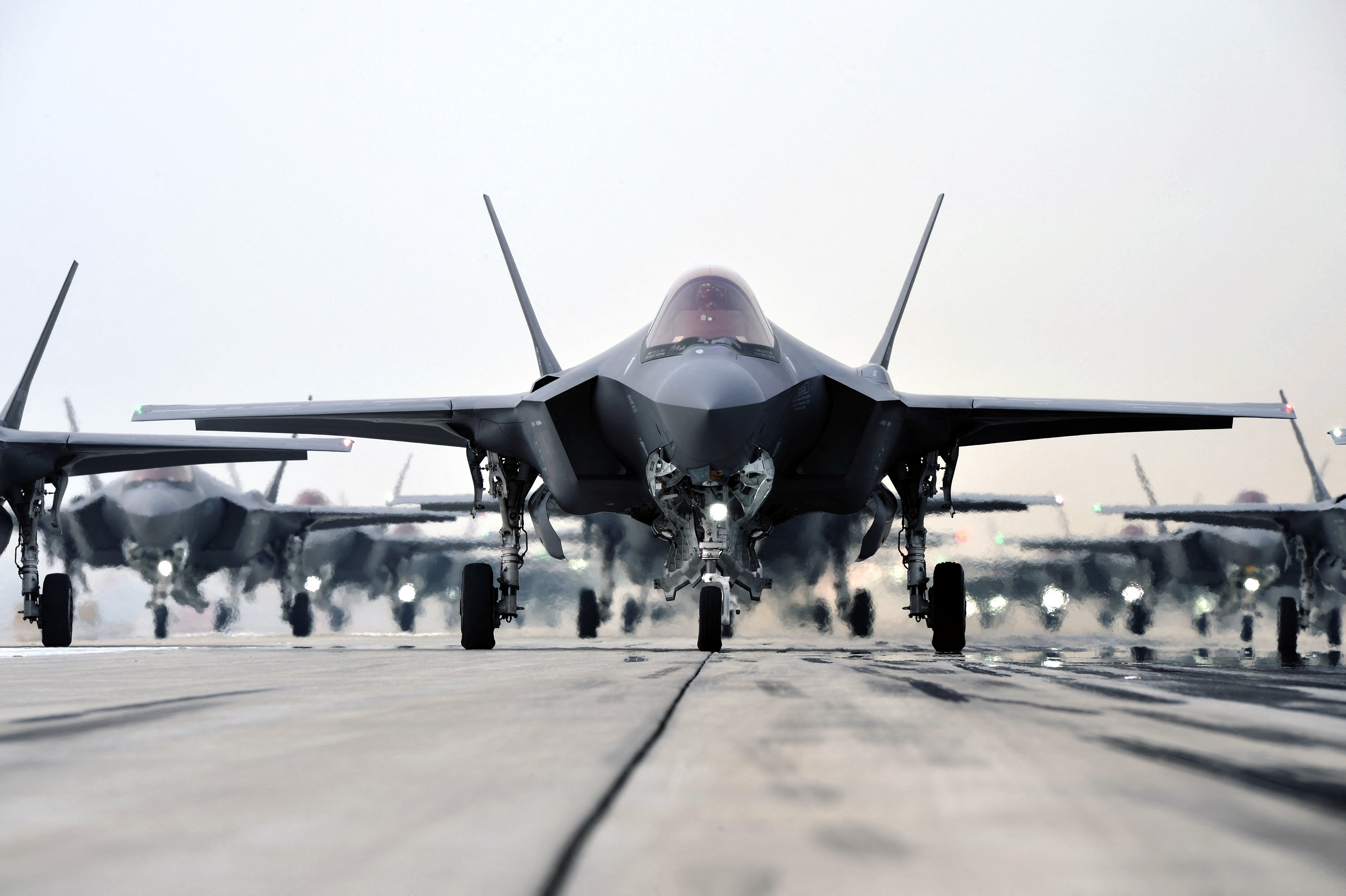 F-35A fighter jets at a military exercise 'Elephant Walk'