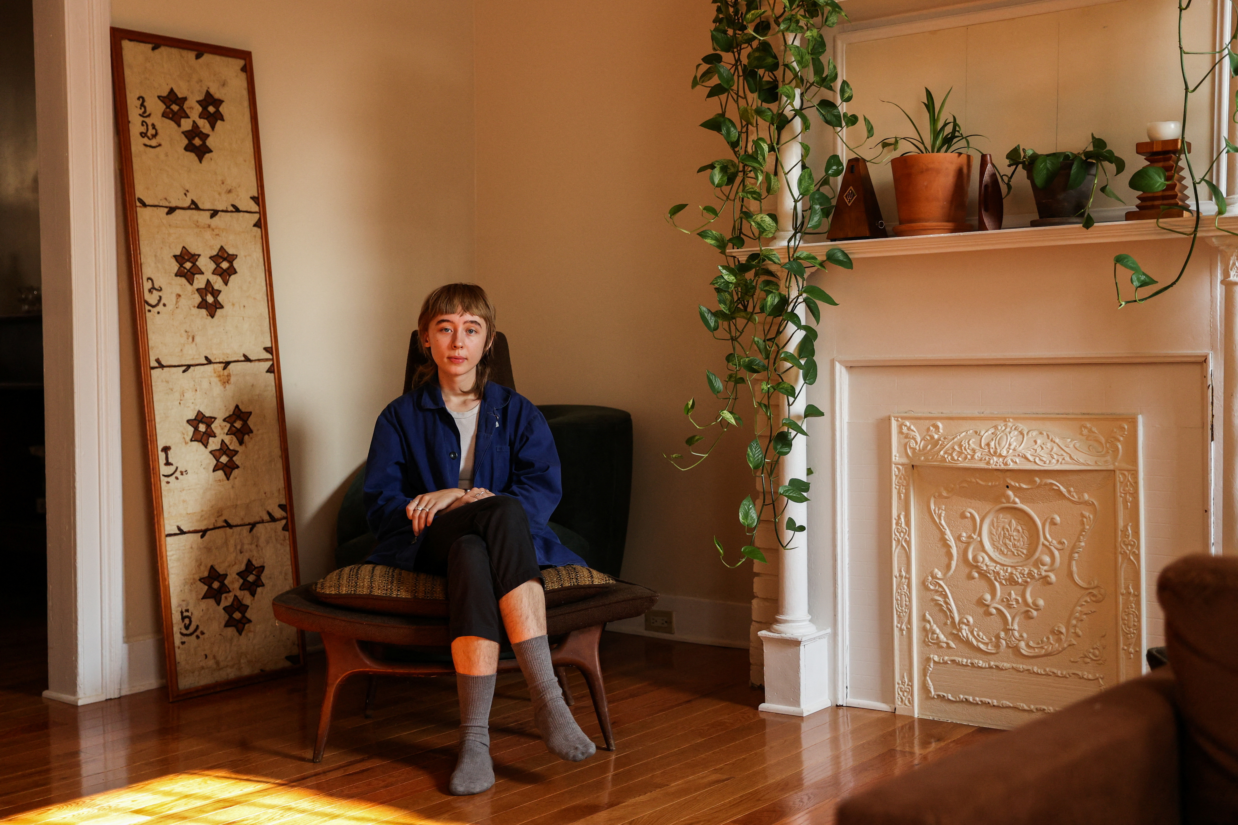 Maeve Kozlark poses for a portrait at their residence in New York