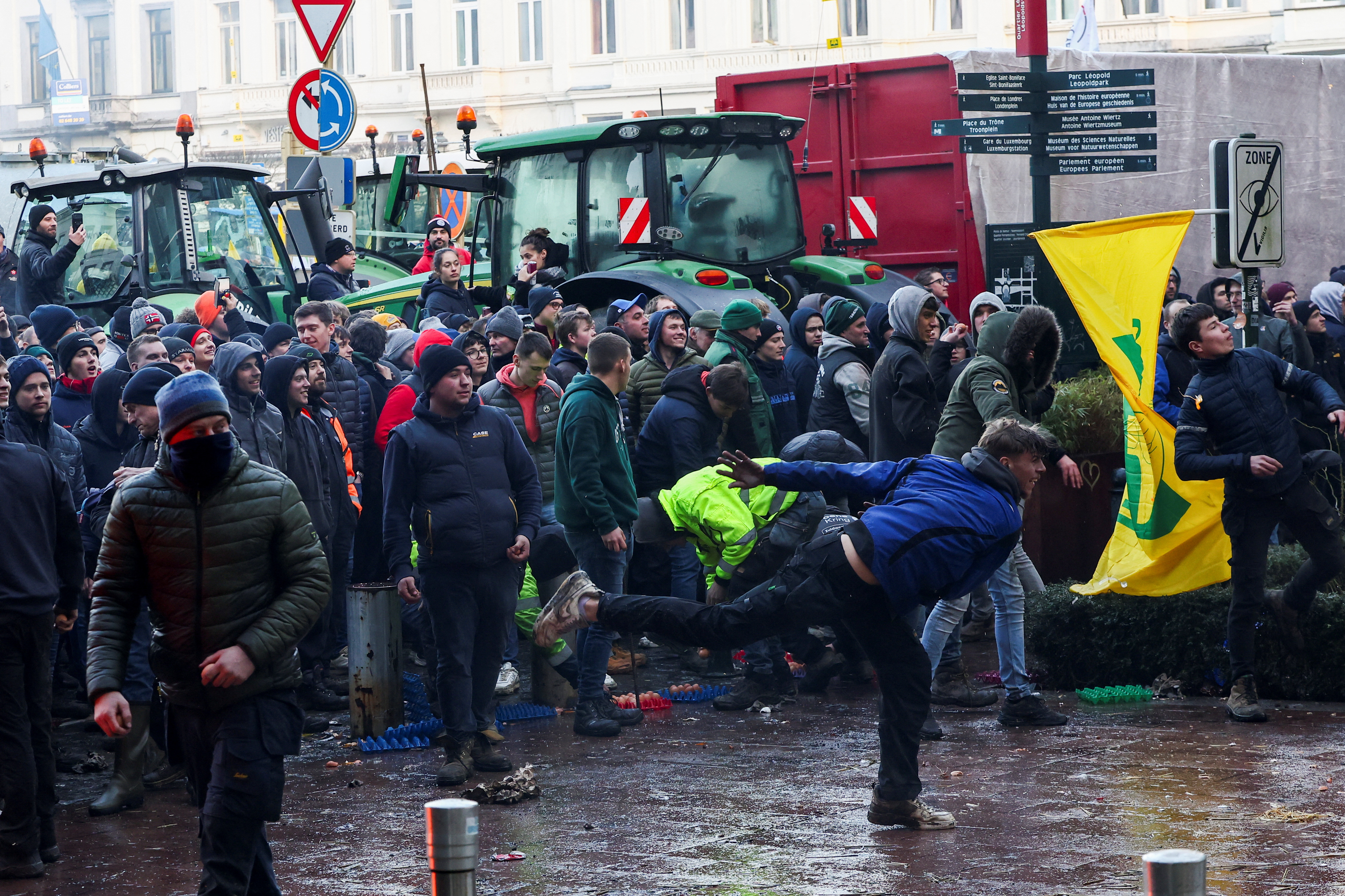 Los agricultores protestan en Bruselas