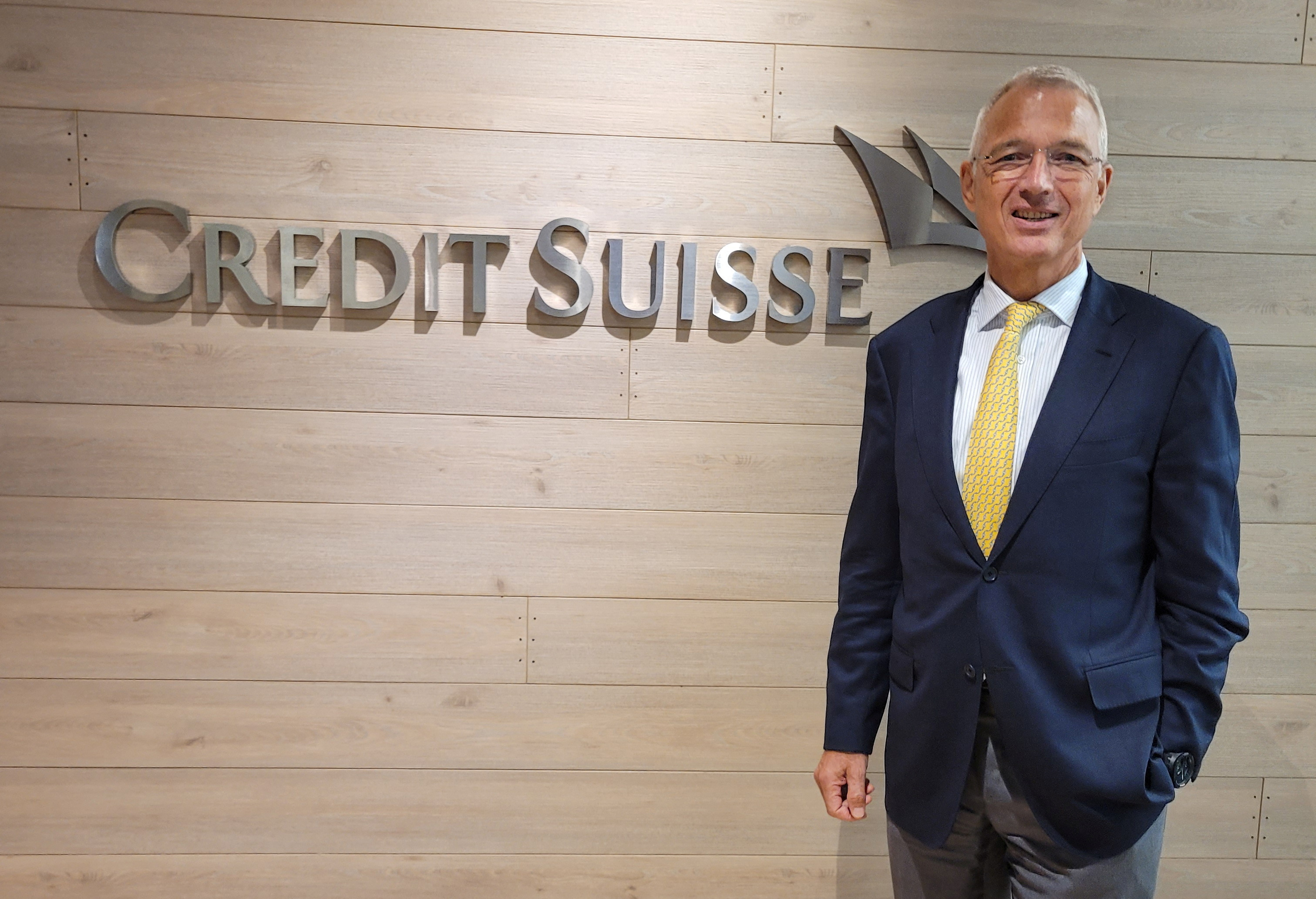 Axel Lehmann, chairman of Swiss bank Credit Suisse, poses for a portrait at the lender's office in Singapore