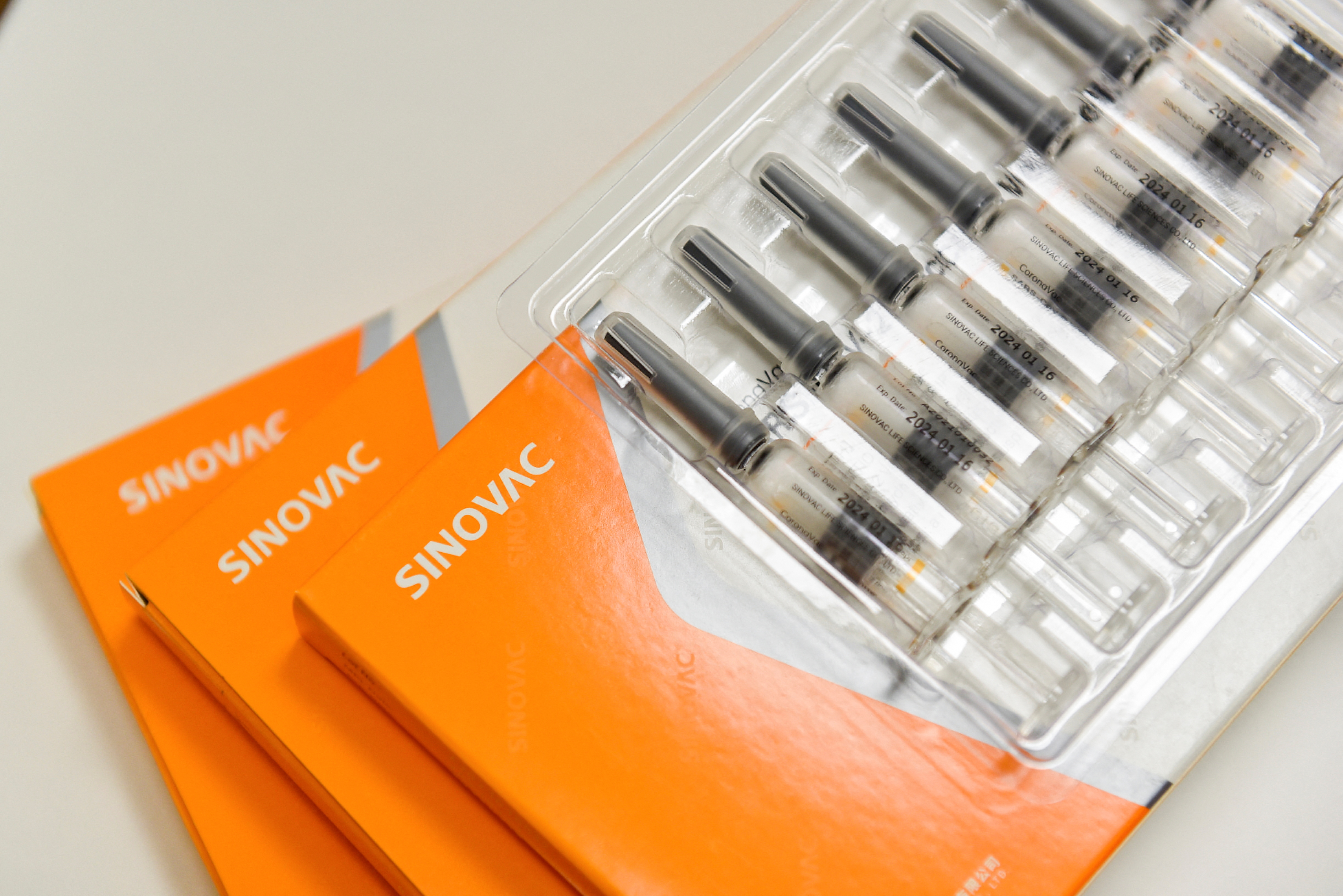 The Sinovac vaccine is pictured at StarMed Specialist Centre, a private medical centre, in Singapore