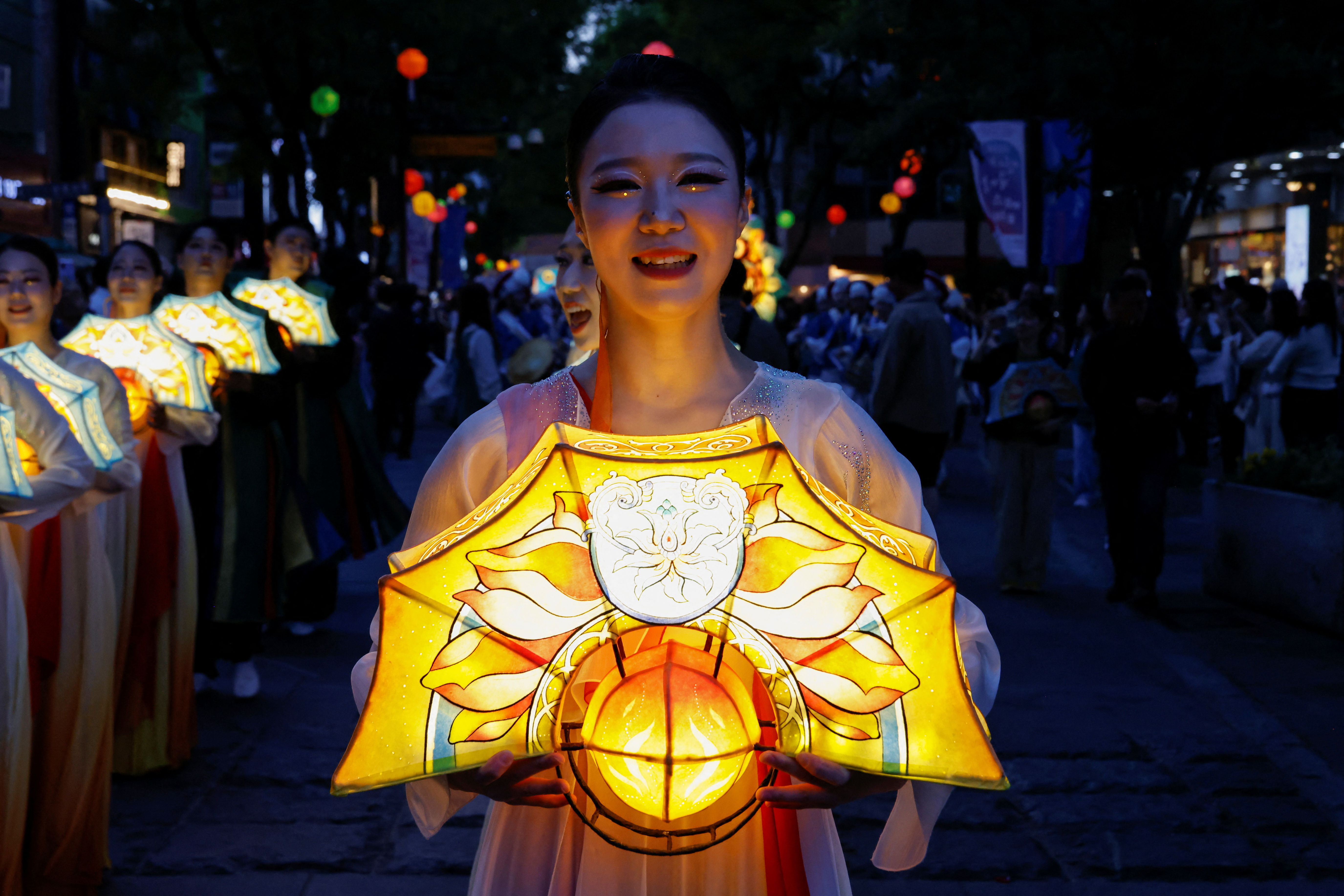 Lotus Lantern Parade and EDM party in celebration of the upcoming birthday of Buddha in Seoul