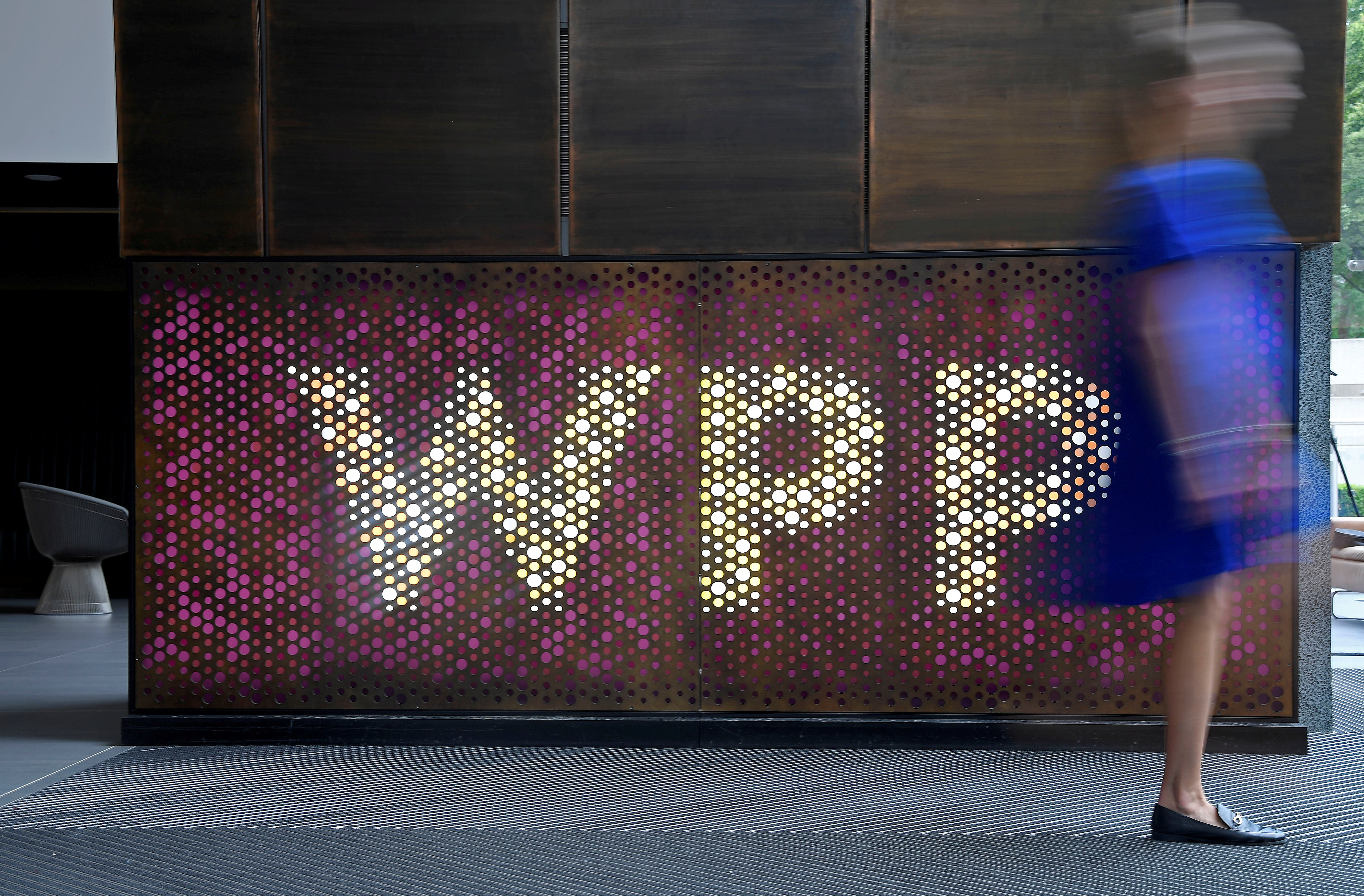 Branding signage is seen for WPP, the world's biggest advertising and marketing company, at their offices in London