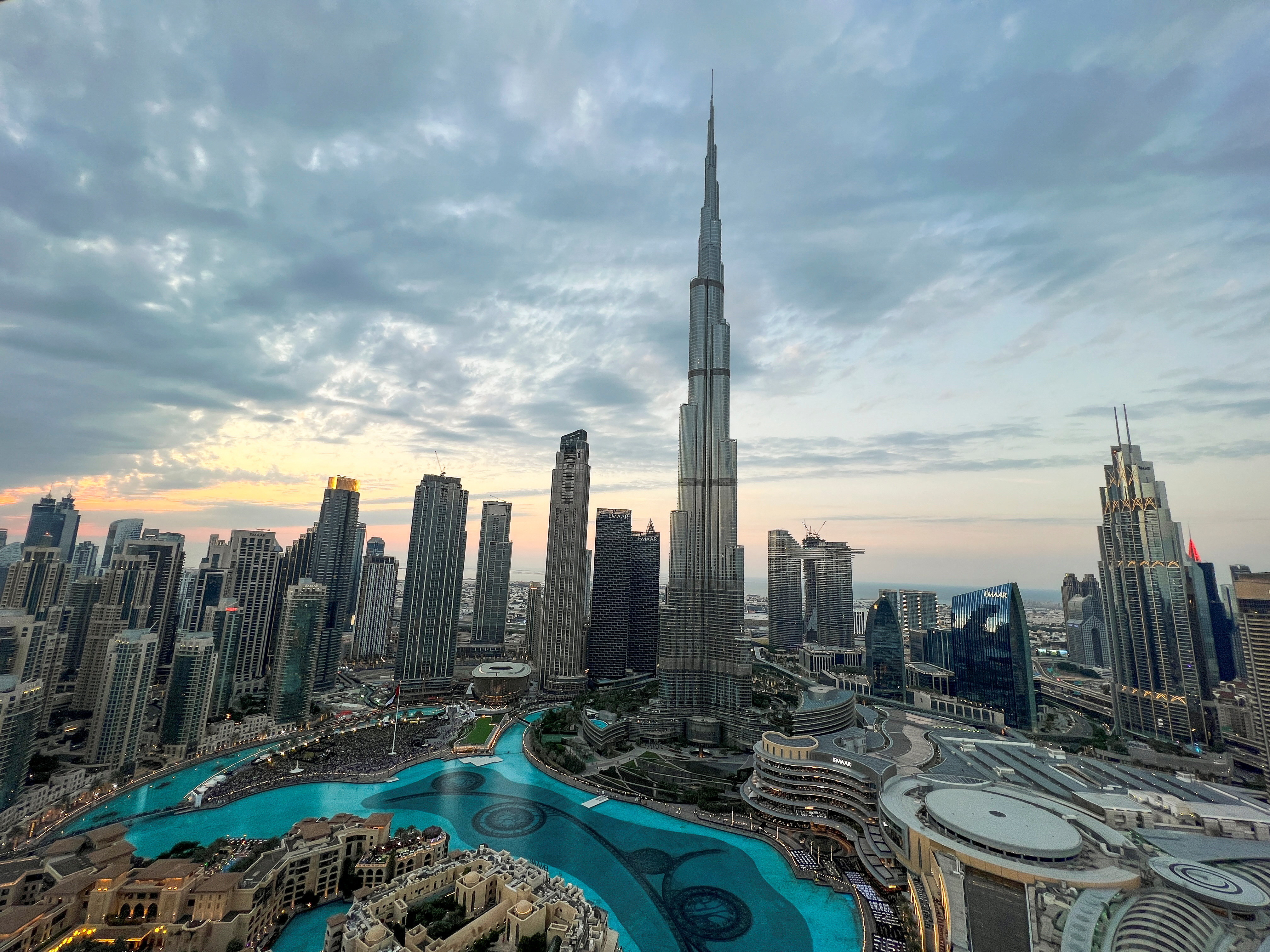 General view of Dubai Downtown showing world's tallest building Burj Al Khalifa, in Dubai