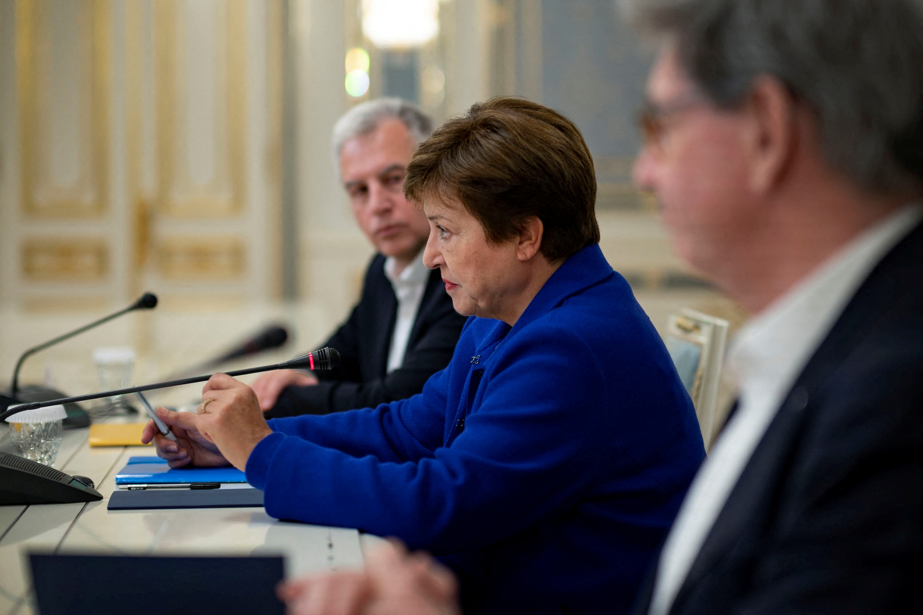IMF Managing Director Georgieva attends a meeting with Ukraine's President Zelenskiy in Kyiv