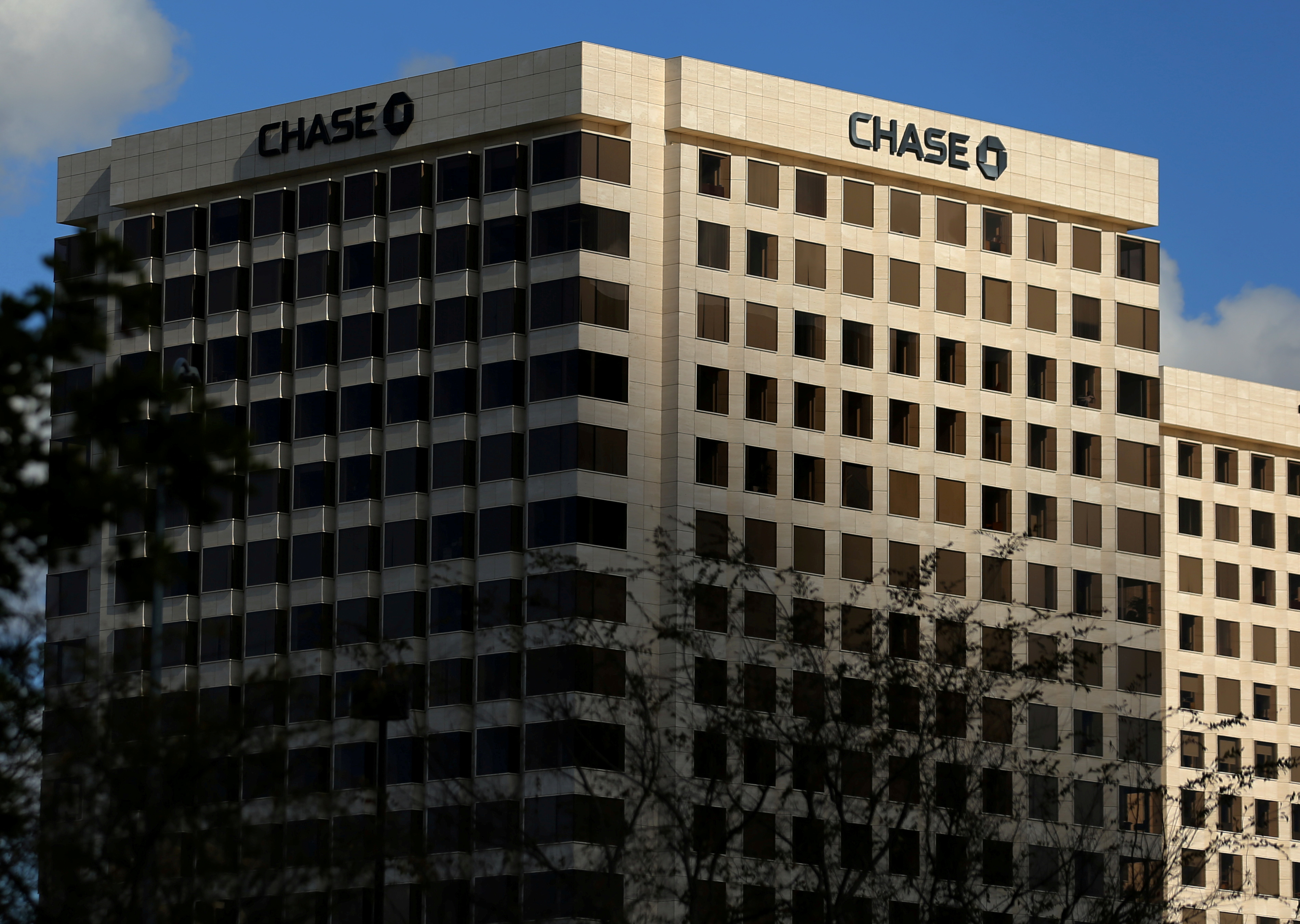 A JPMorgan Chase & Co building is shown in Irvine, California