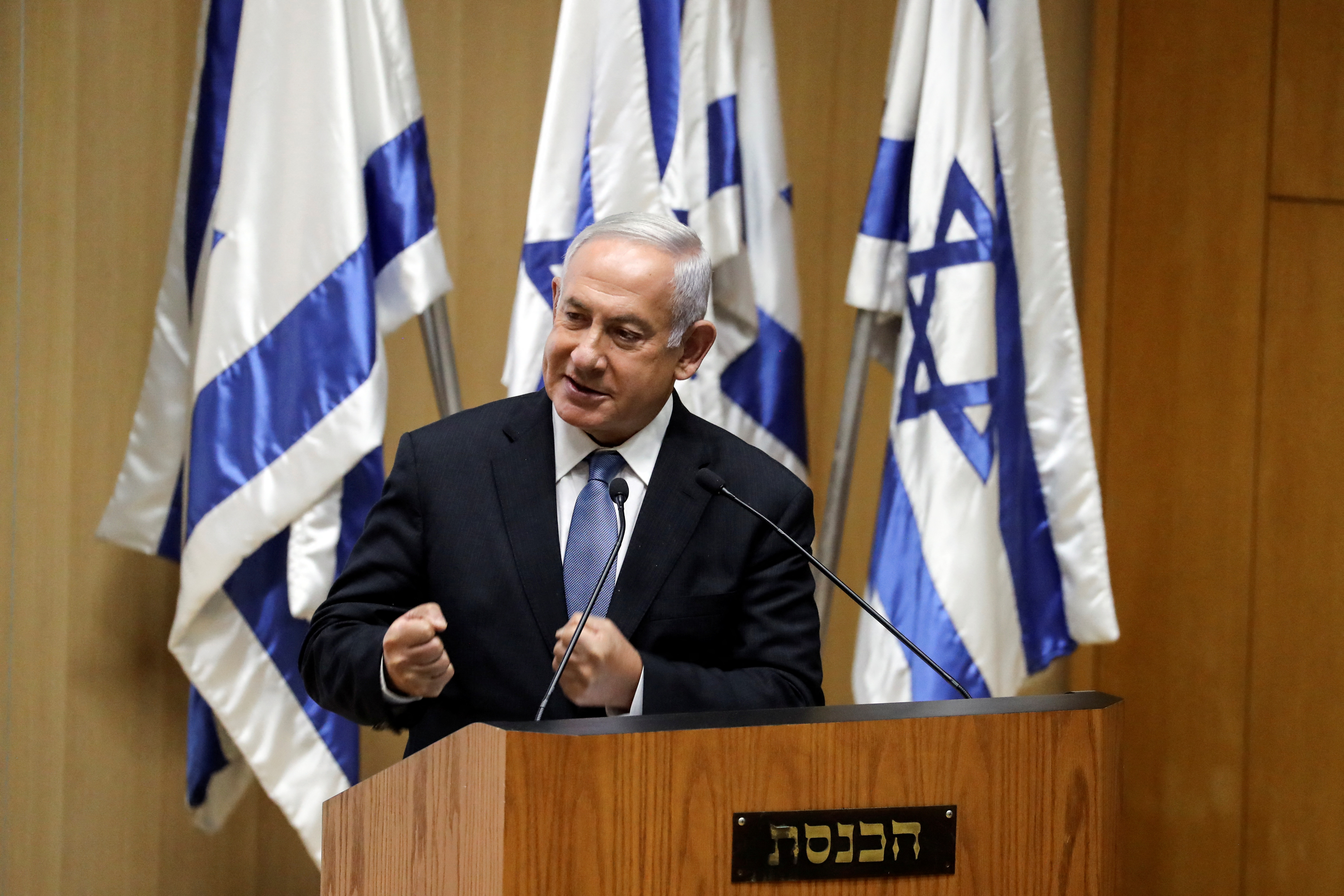 Israeli Opposition Benjamin Netanyahu leader speaks at the Knesset, in Jerusalem