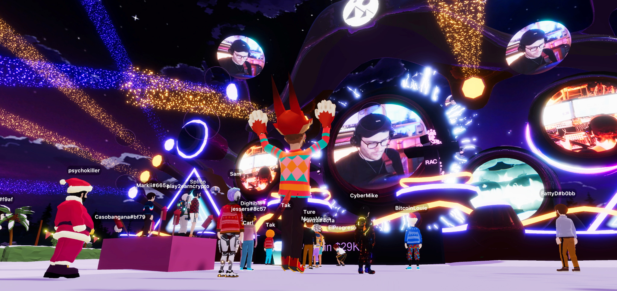 The DJ and producer RAC performs live at a New Year's Eve party within the virtual world Decentraland