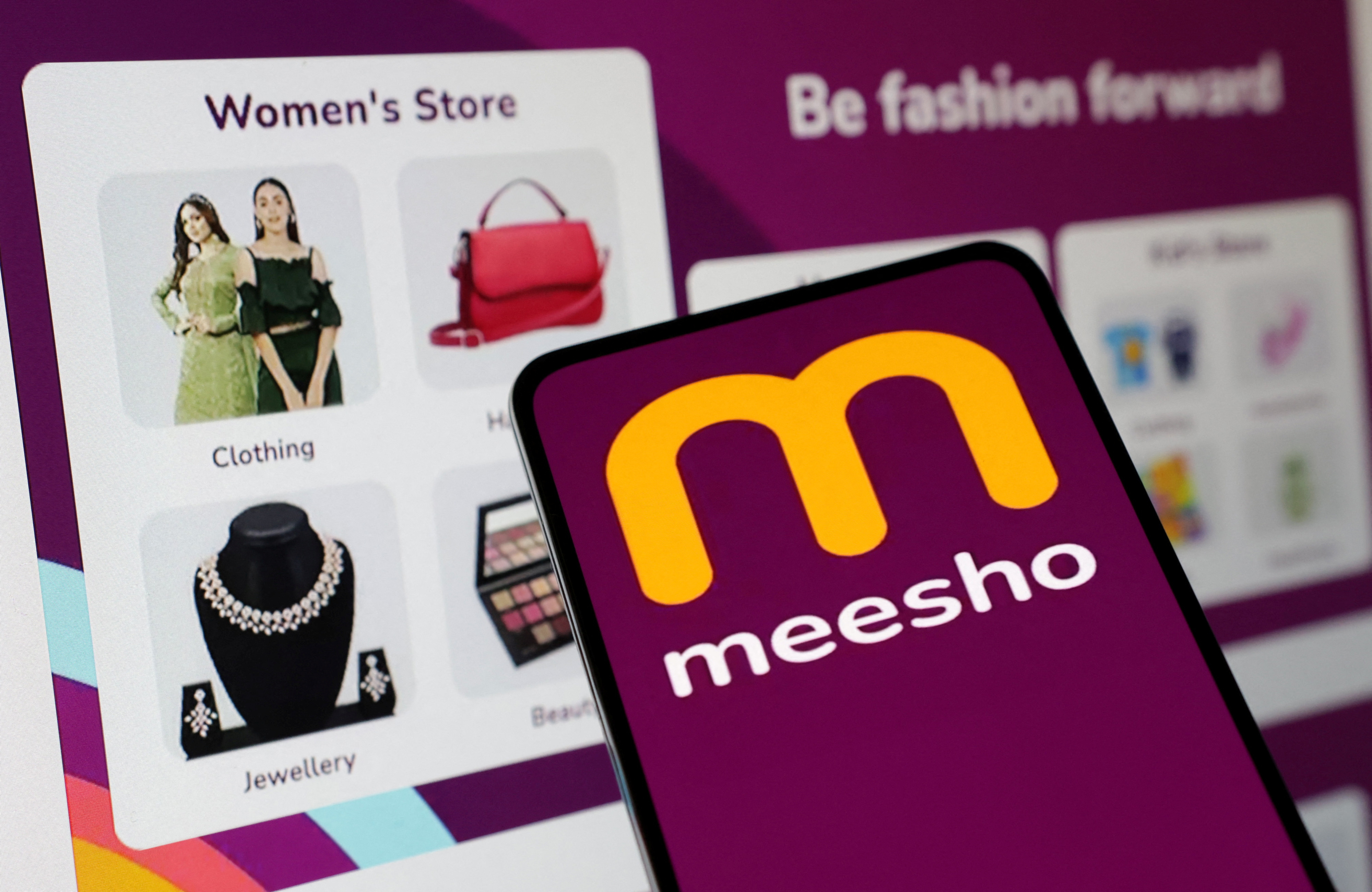 Illustration shows Meesho logo