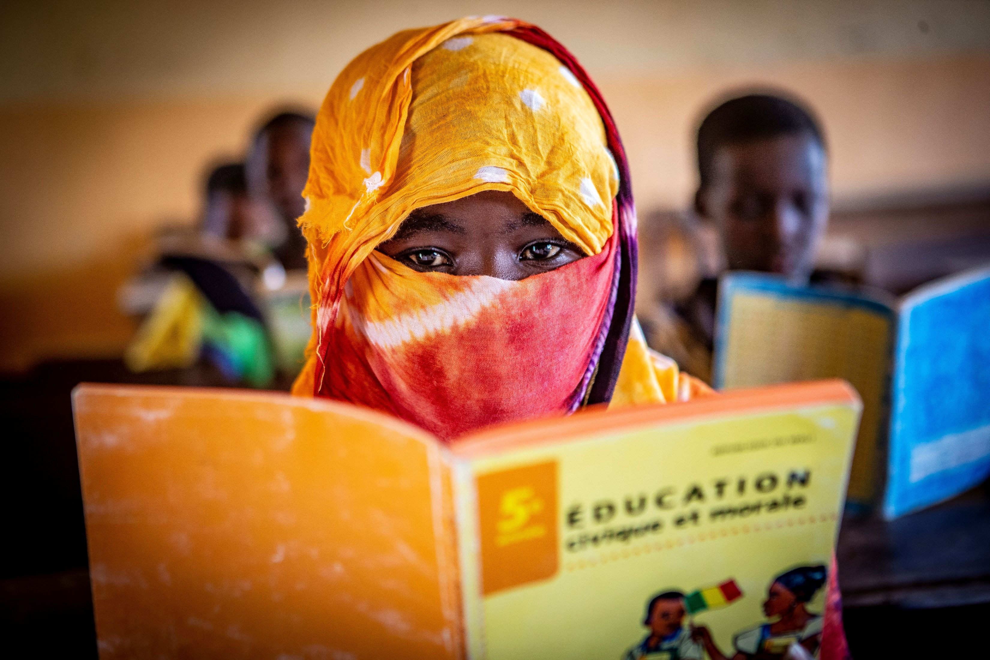 Fatoumata, who was the house helper for an armed group, attends elementary school after she was helped by UNICEF and its partners, in Kidal