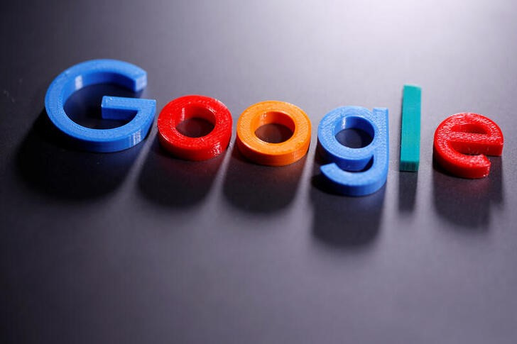 A 3D printed Google logo is seen in this illustration taken