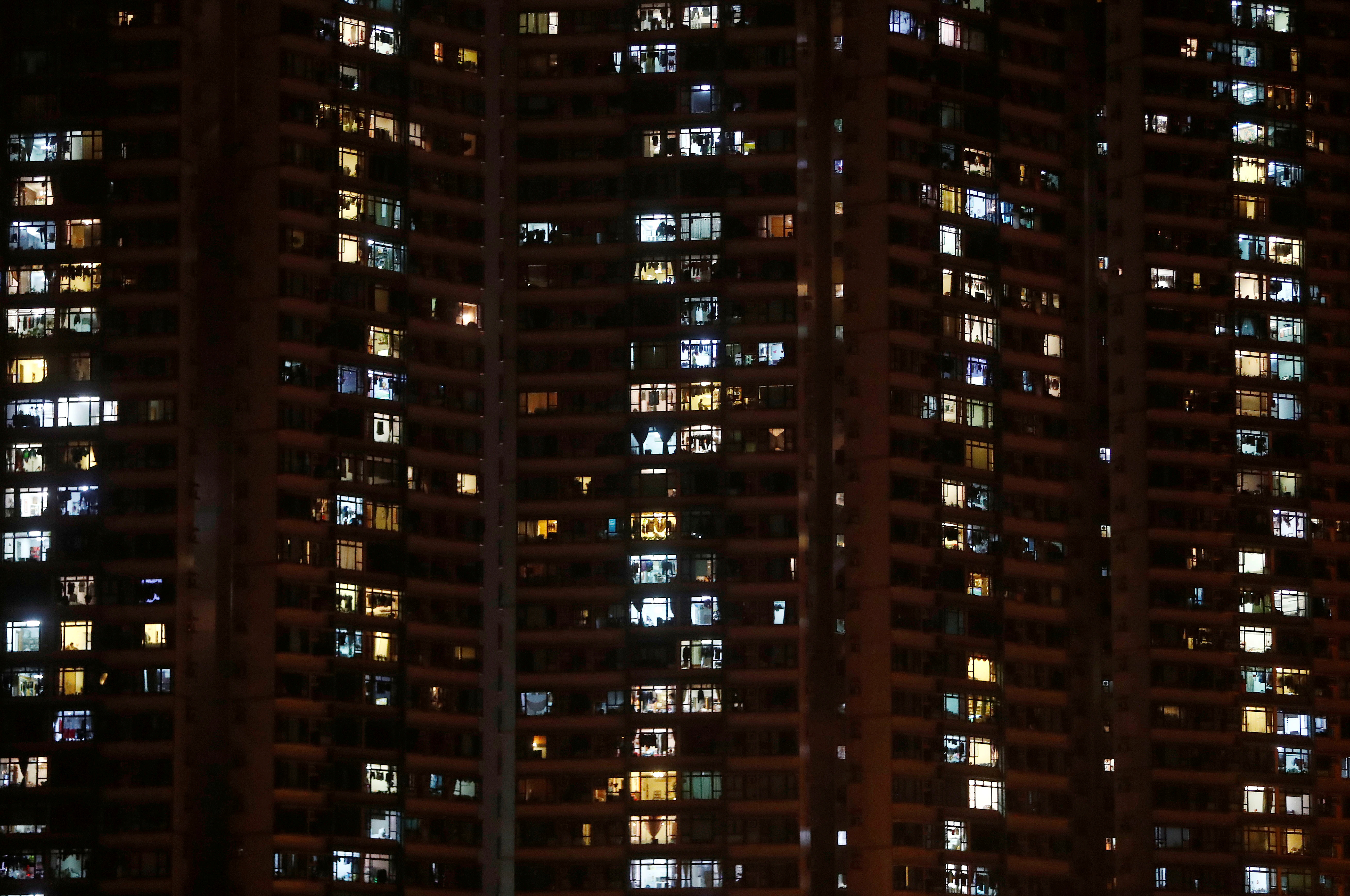 General view of an apartment building at the Tuen Mun neighbourhood in Hong Kong