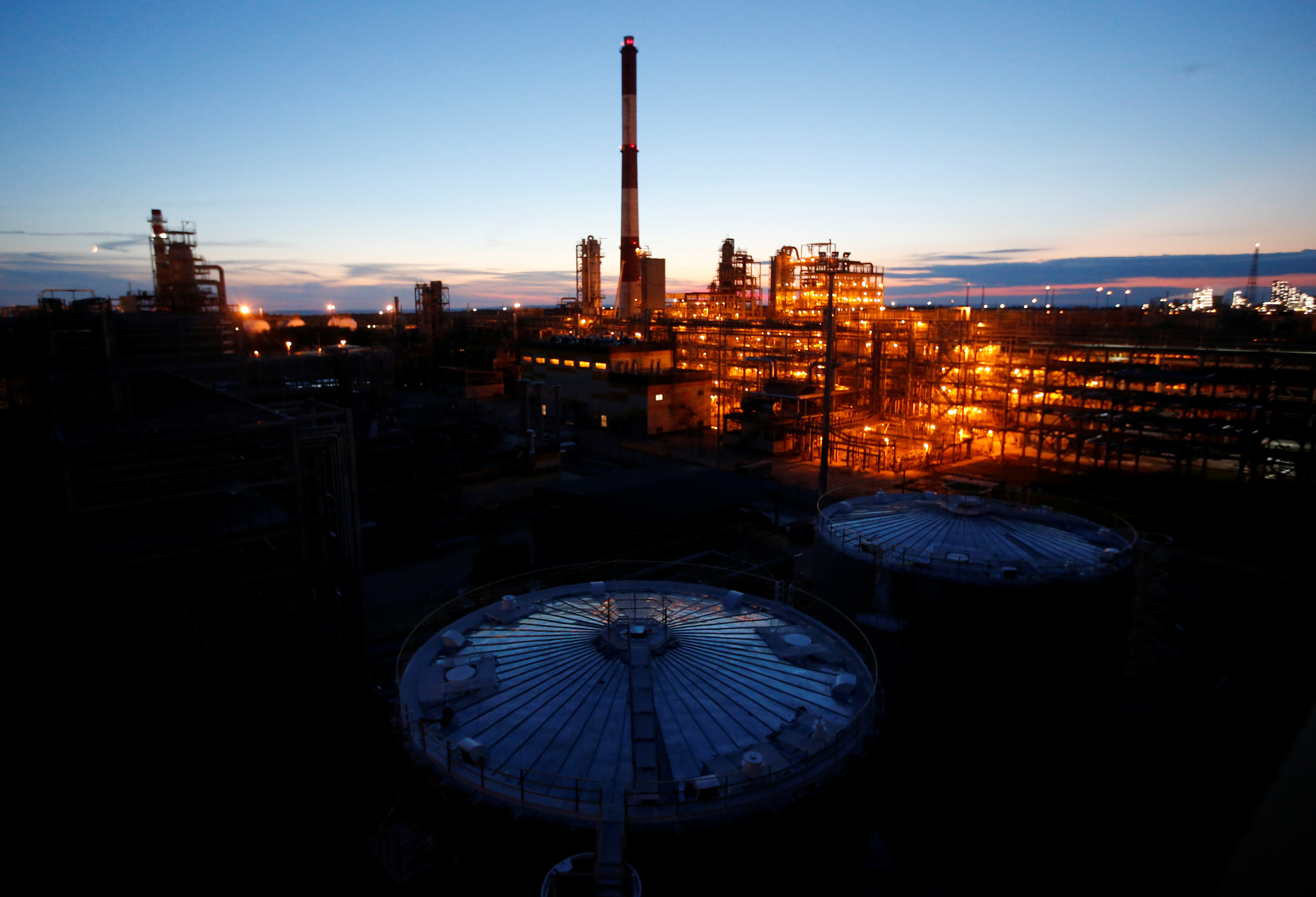 A general view shows the Taneco refinery complex, which is part of Russia's oil producer Tatneft group of companies, in Nizhnekamsk