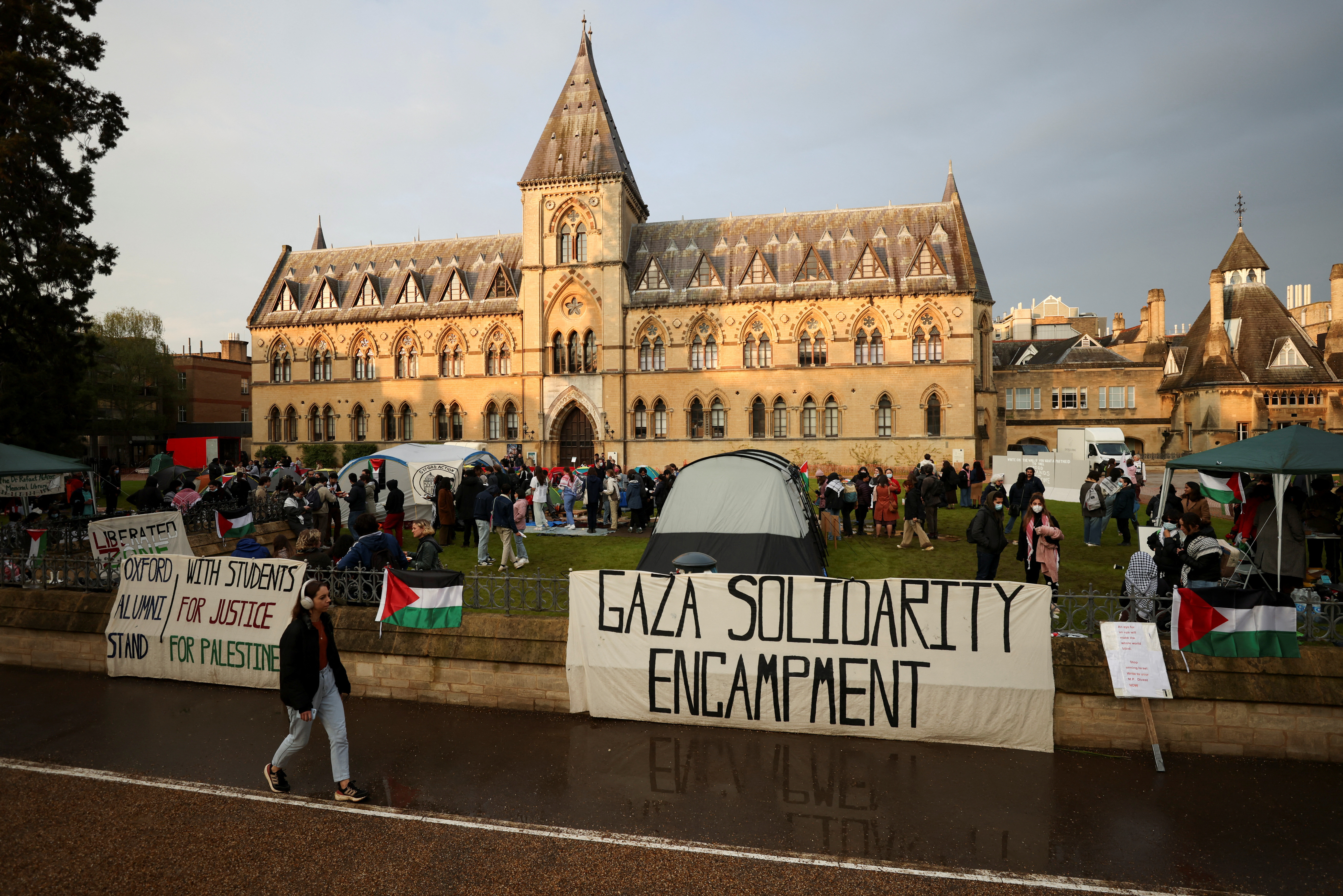 British students occupy university campuses in protest against conflict between Israel and Hamas, in Oxford