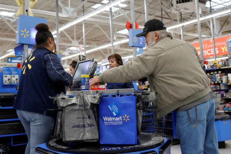 A customer shops at a Walmart store ahead of the Thanksgiving holiday in Chicago