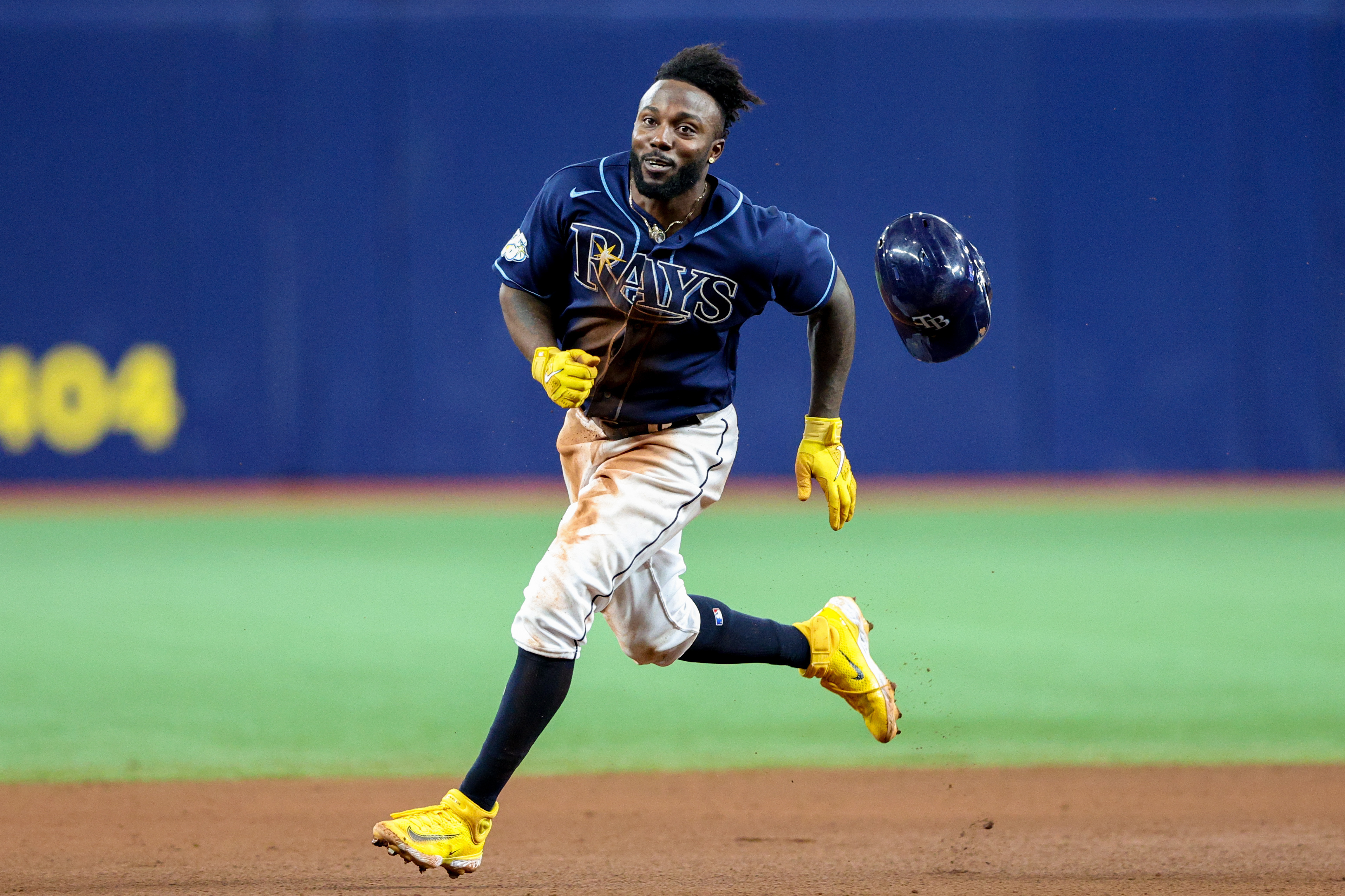 Tampa Bay Rays' Ji-Man Choi (26) warms up before a baseball game against  the Kansas City Royals at Kauffman Stadium in Kansas City, Mo., Monday,  April 29, 2019. (AP Photo/Orlin Wagner Stock