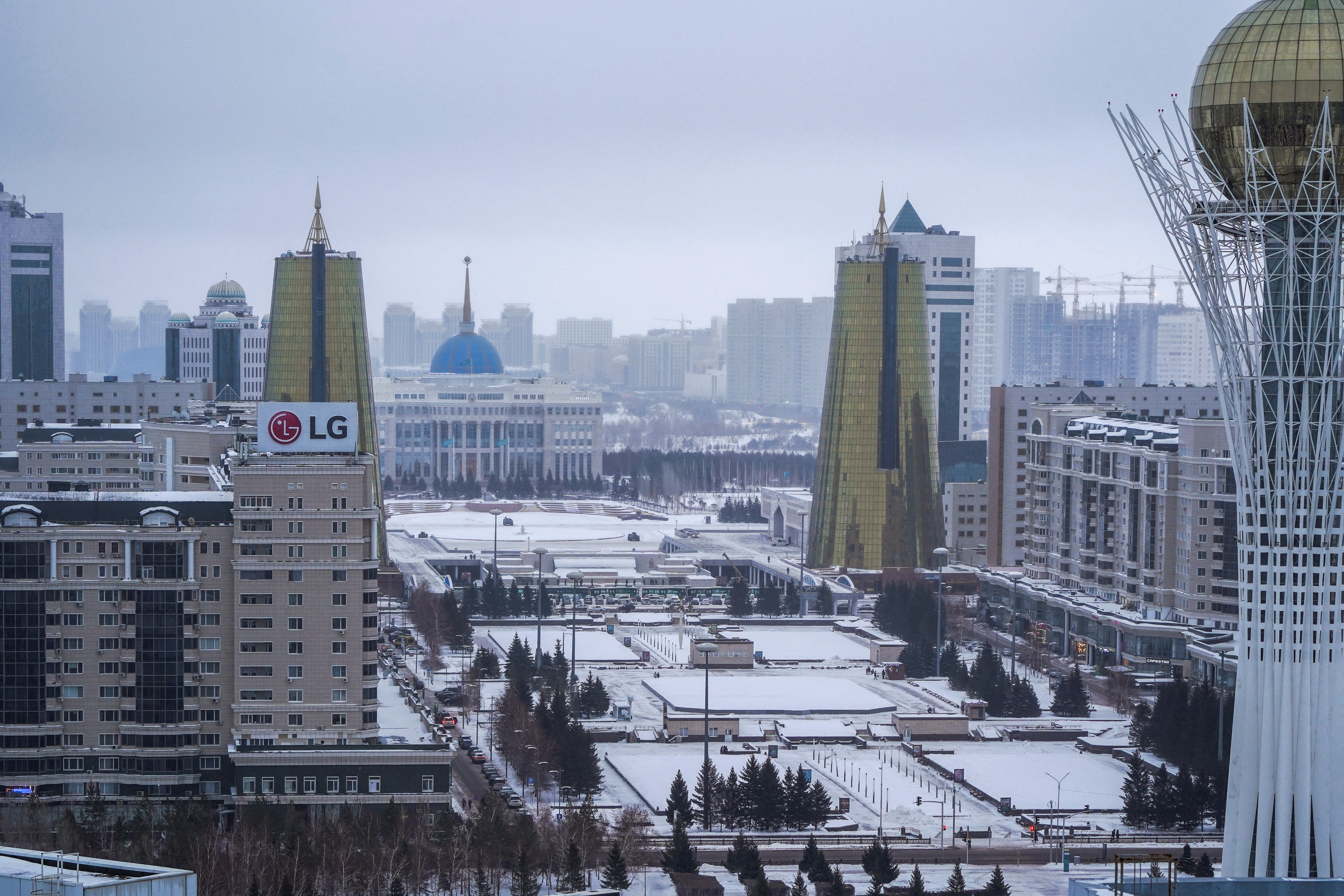 Nur-Sultan amid tightened security following mass protests in Kazakhstan