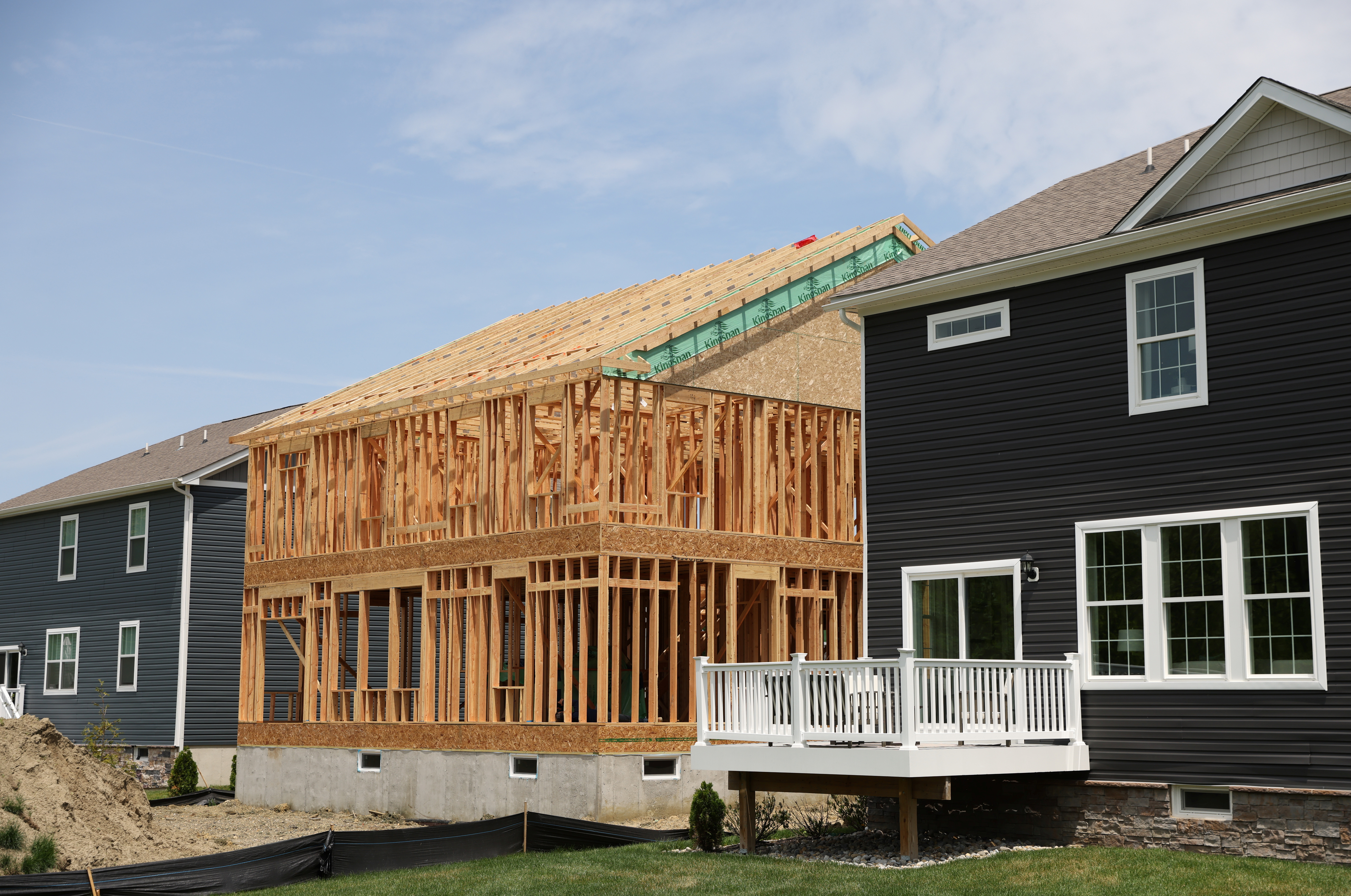 A house under construction is seen at Hawthorne Estates by D. R. Horton in Medford, New Jersey