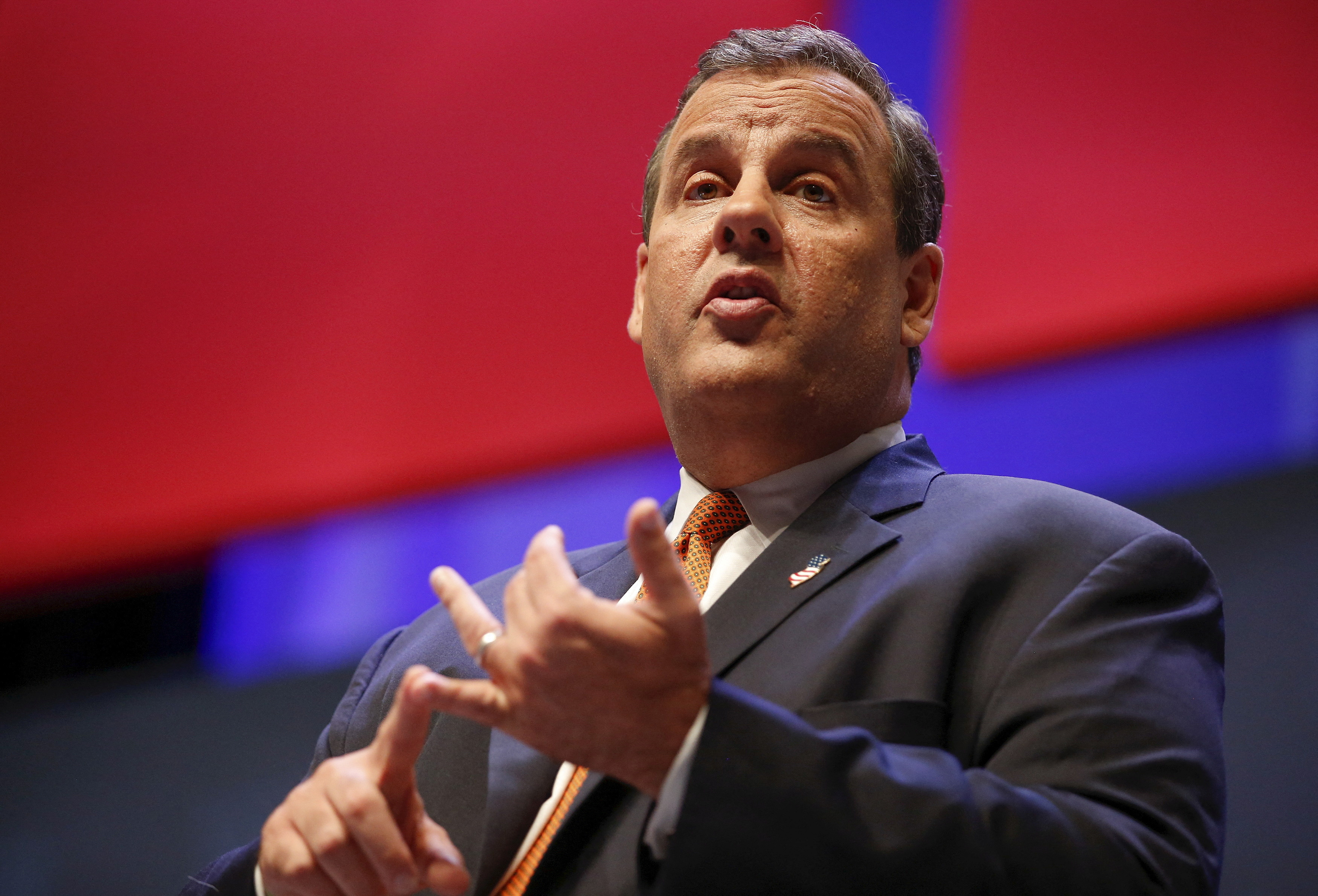 U.S. Republican presidential candidate Christie speaks during the Heritage Action for America presidential candidate forum in Greenville