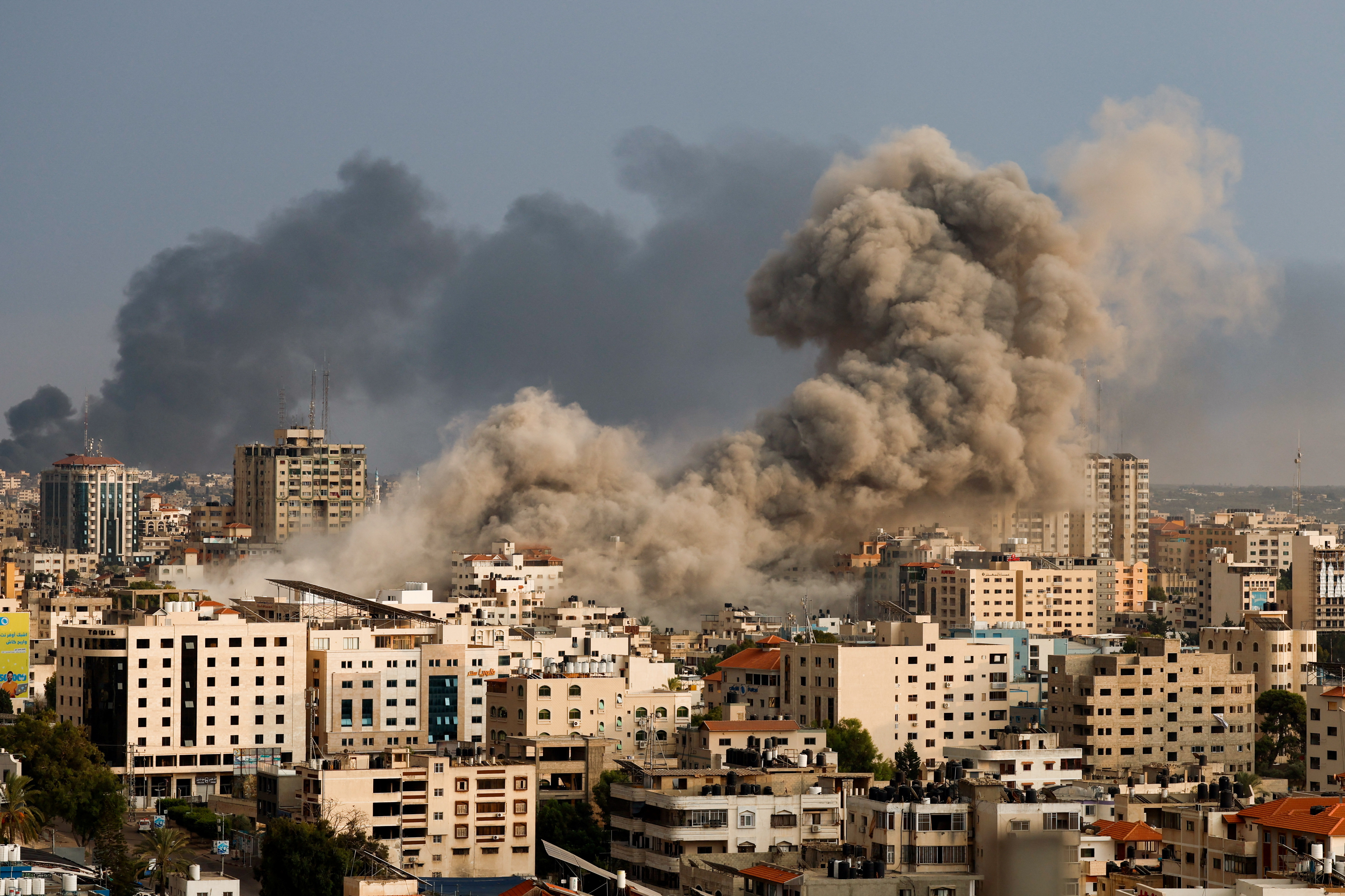 Smoke rises following Israeli strikes in Gaza