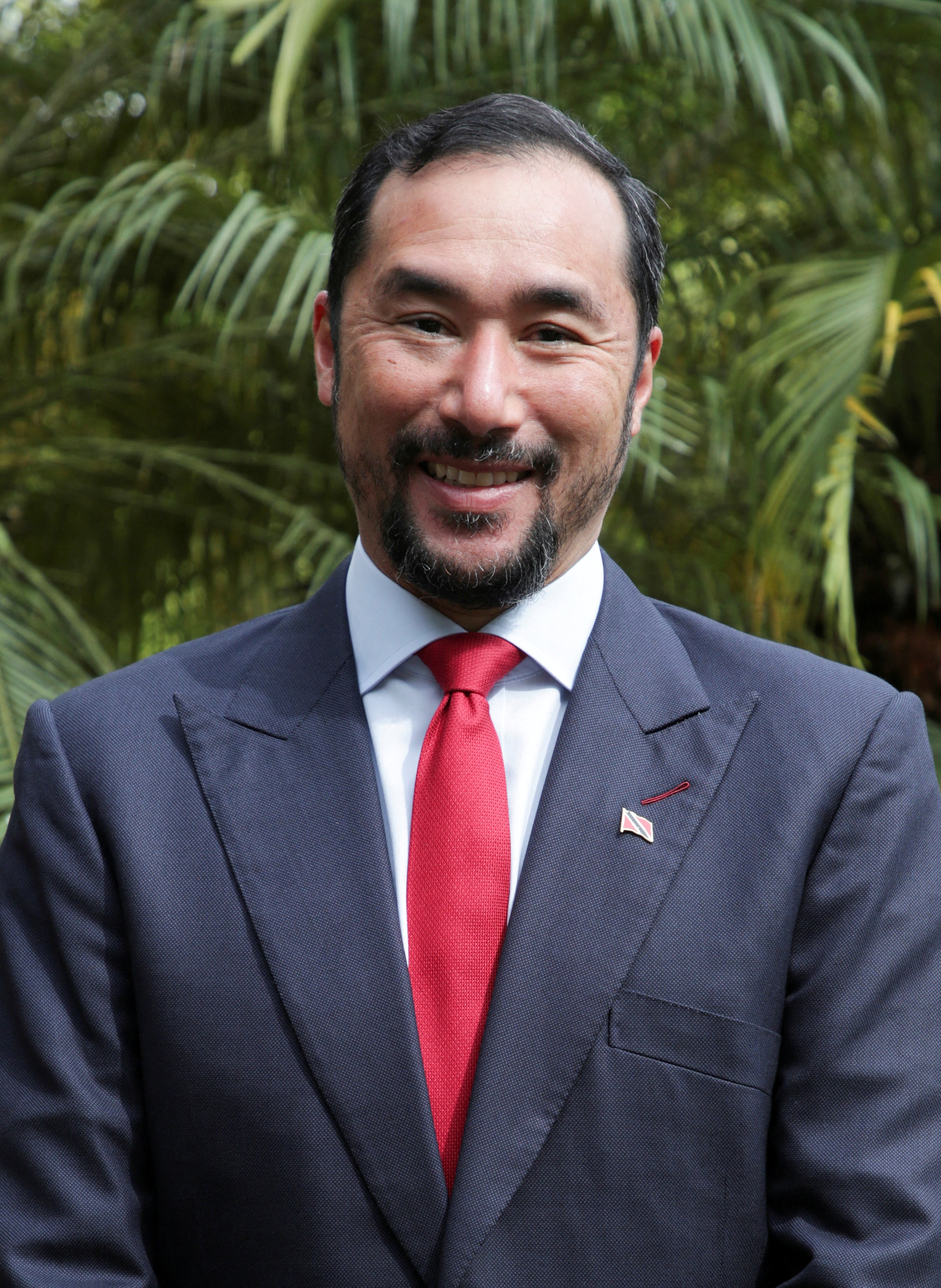 Trinidad and Tobago's Energy Minister Stuart Young poses for a photograph, in Paramaribo