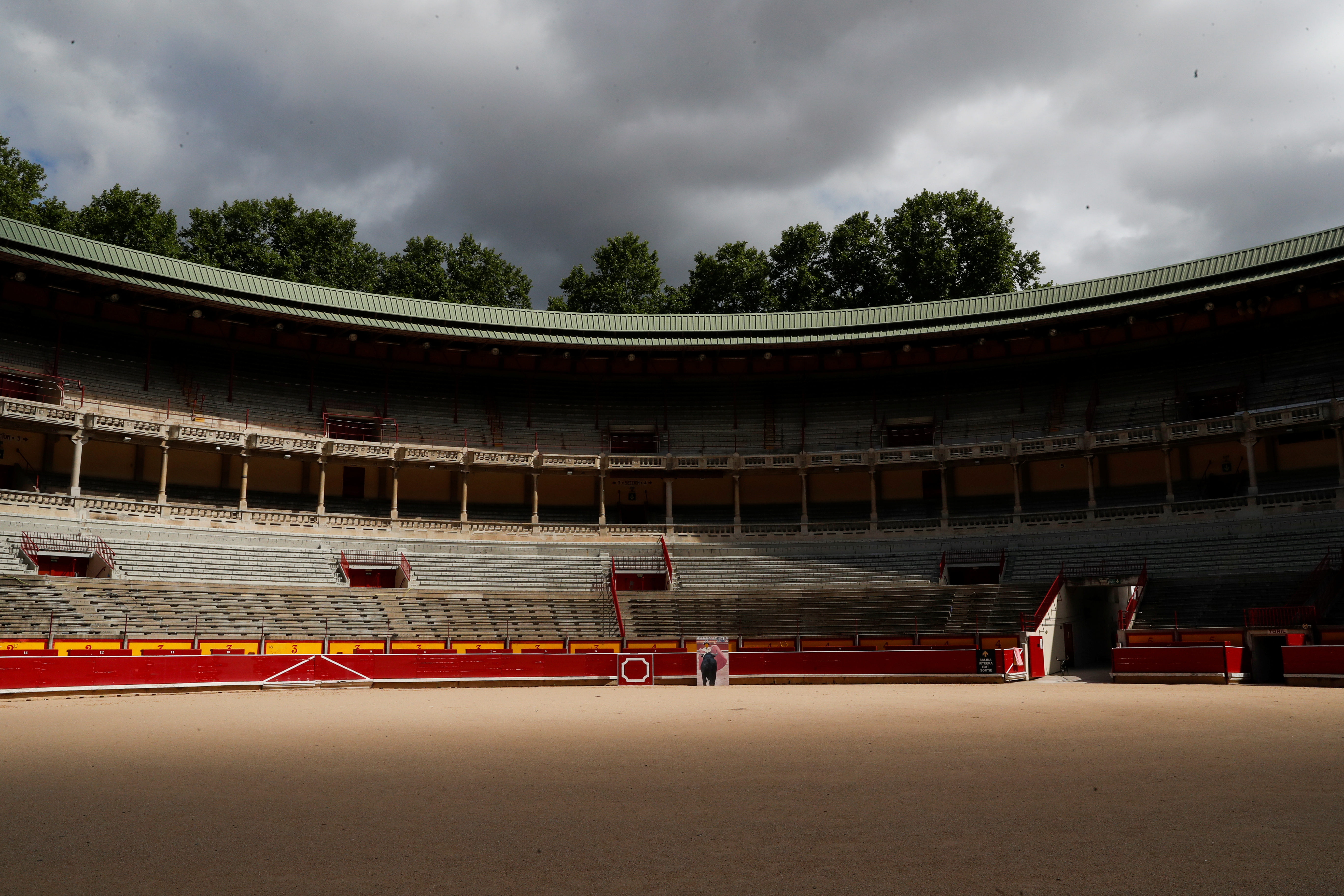 A view of an empty Pamplona's bullring as the San Fermin festival has been cancelled for the second year in a row, in Pamplona