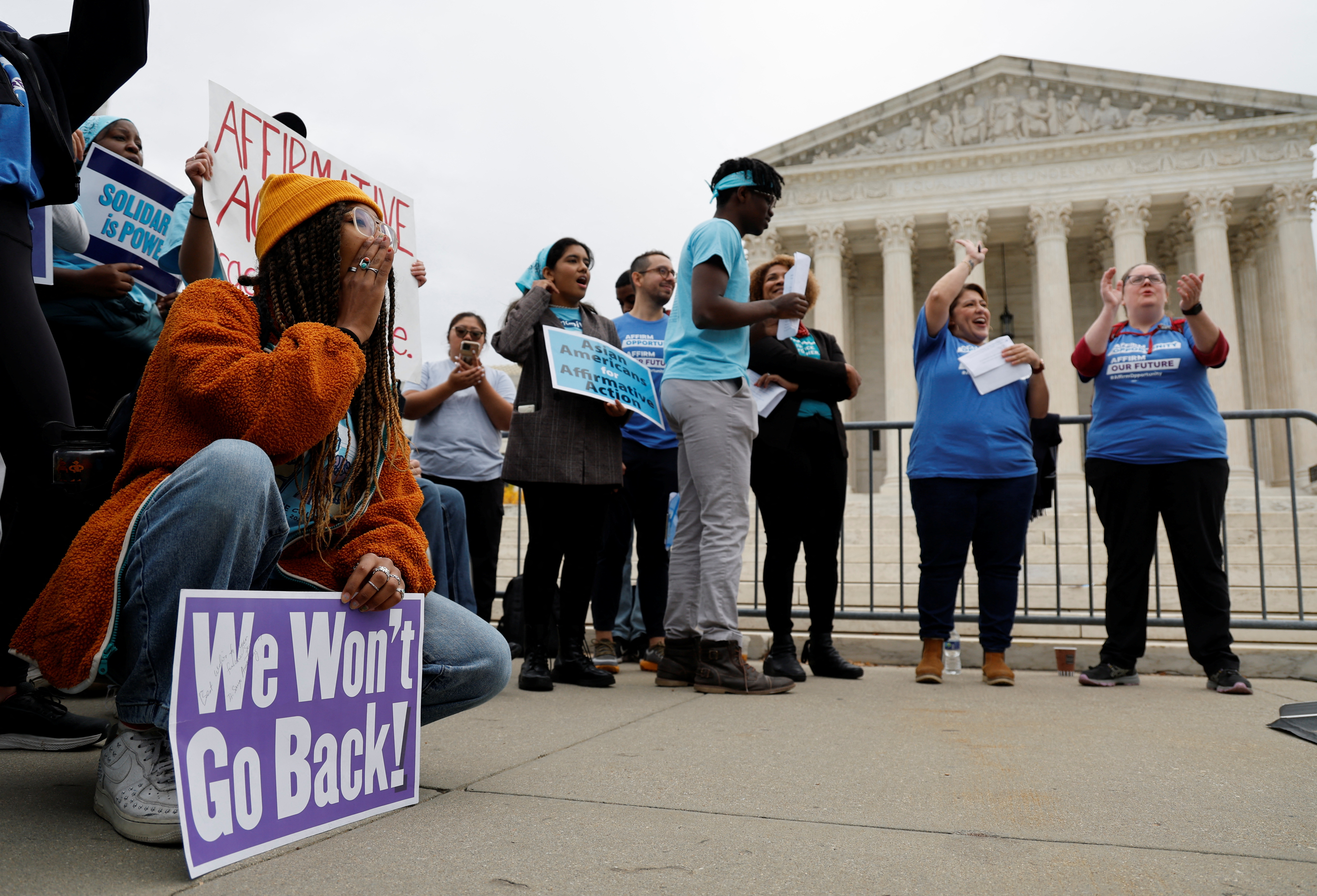 Gathering in support of affirmative action as U.S. Supreme Court hears challenge to race-conscious college admissions
