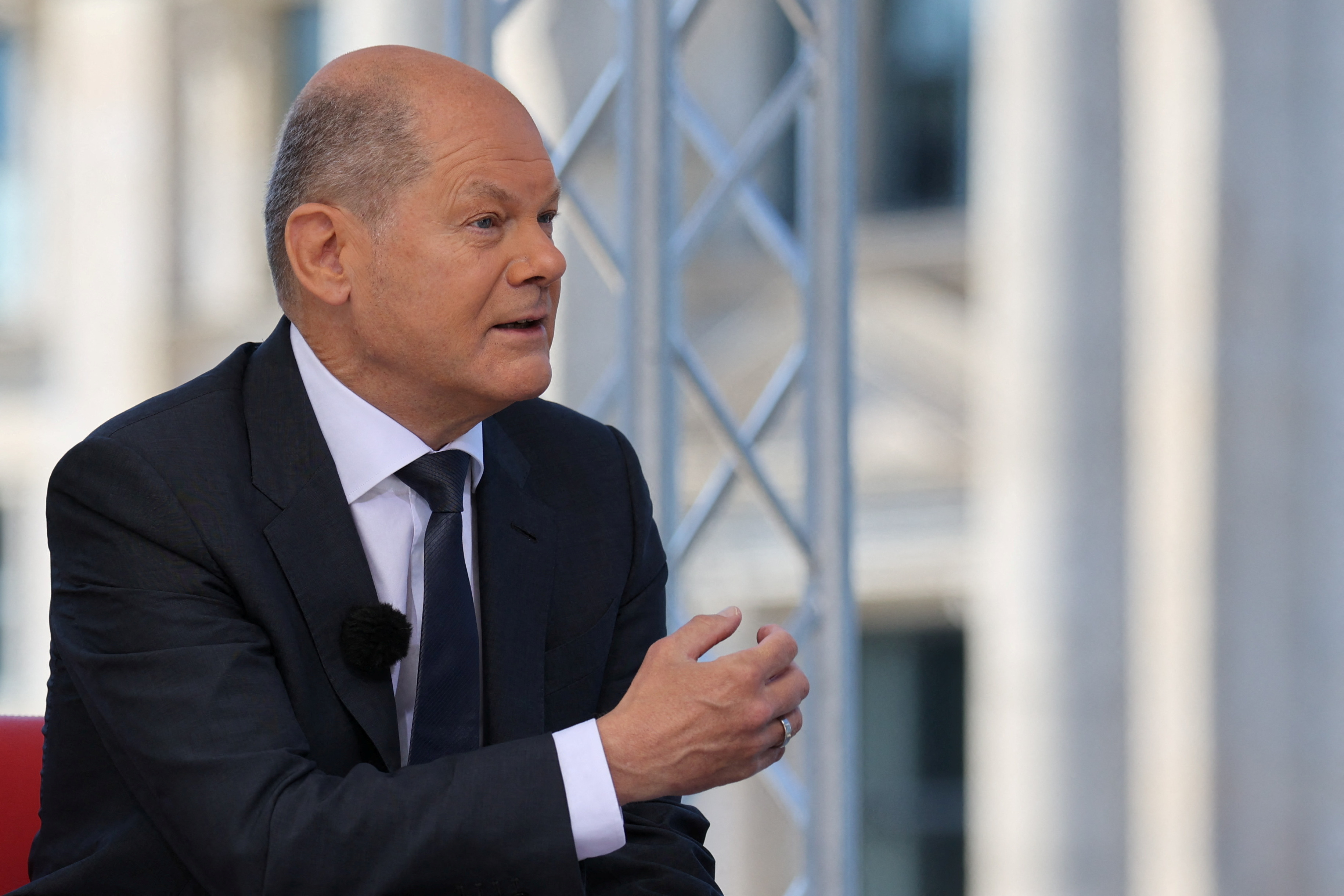 German Chancellor Olaf Scholz attends the ARD Sommerinterview in Berlin