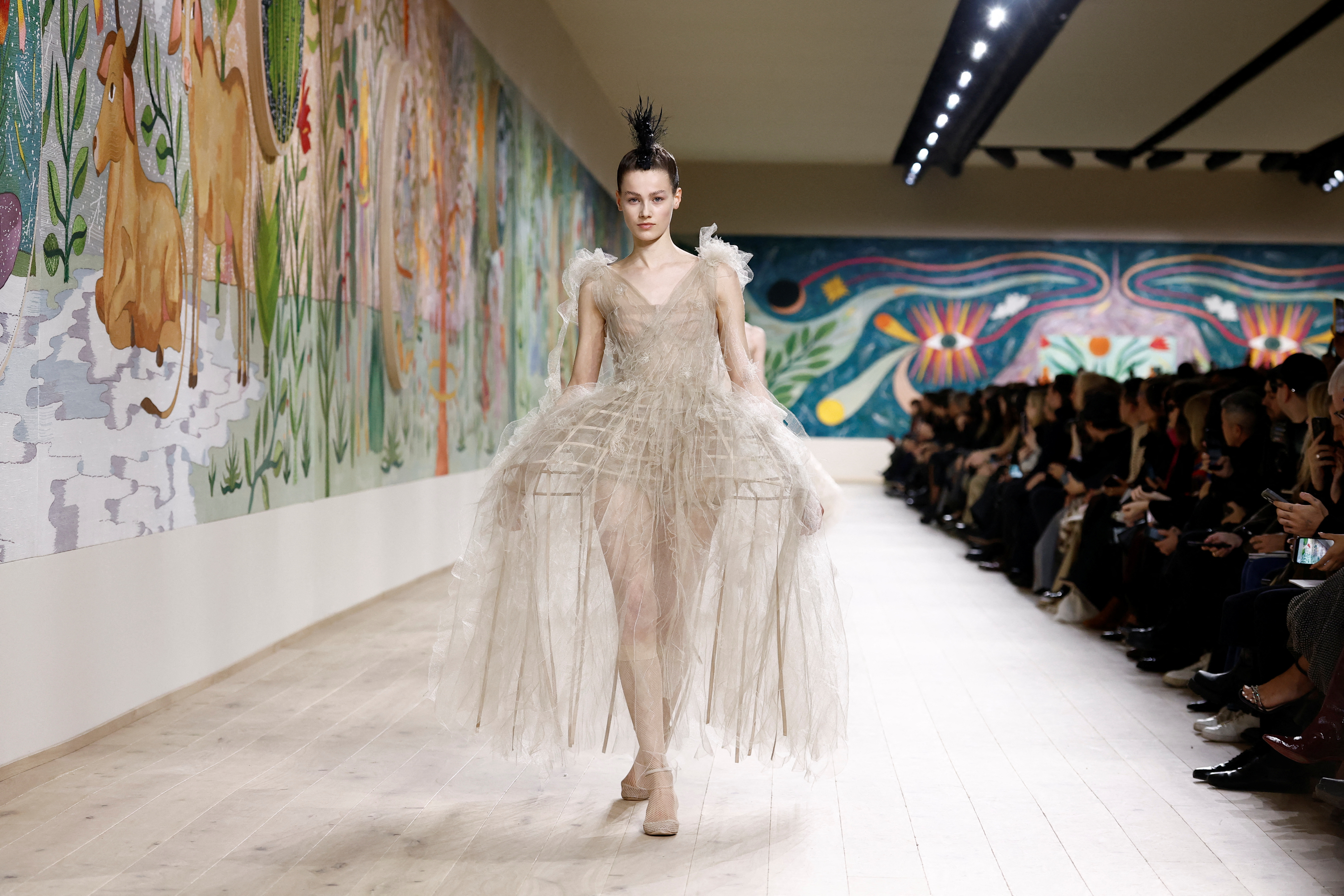 Maria Grazia Chiuri redesigns hooped petticoats for Dior haute
