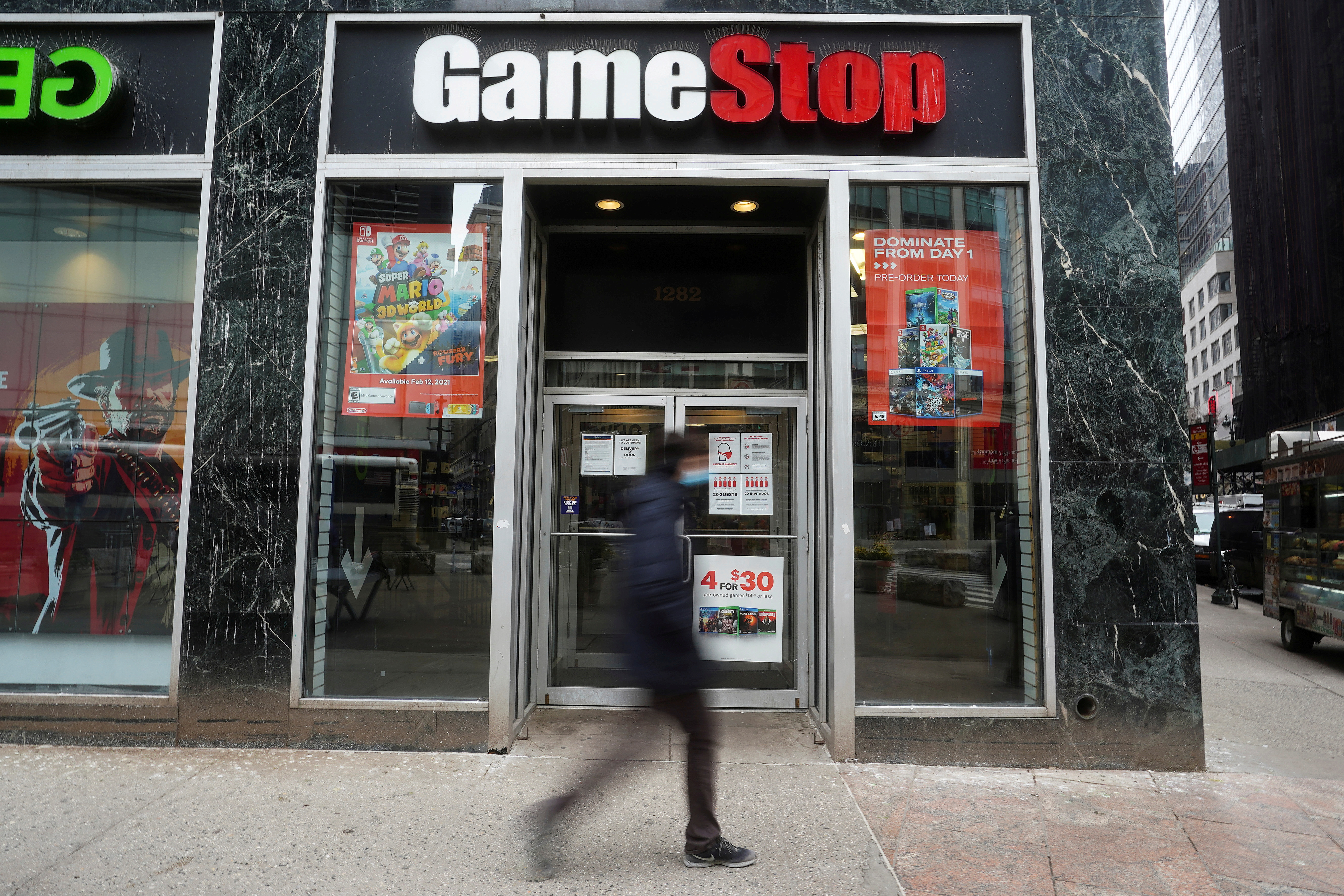 A GameStop store is pictured in New York