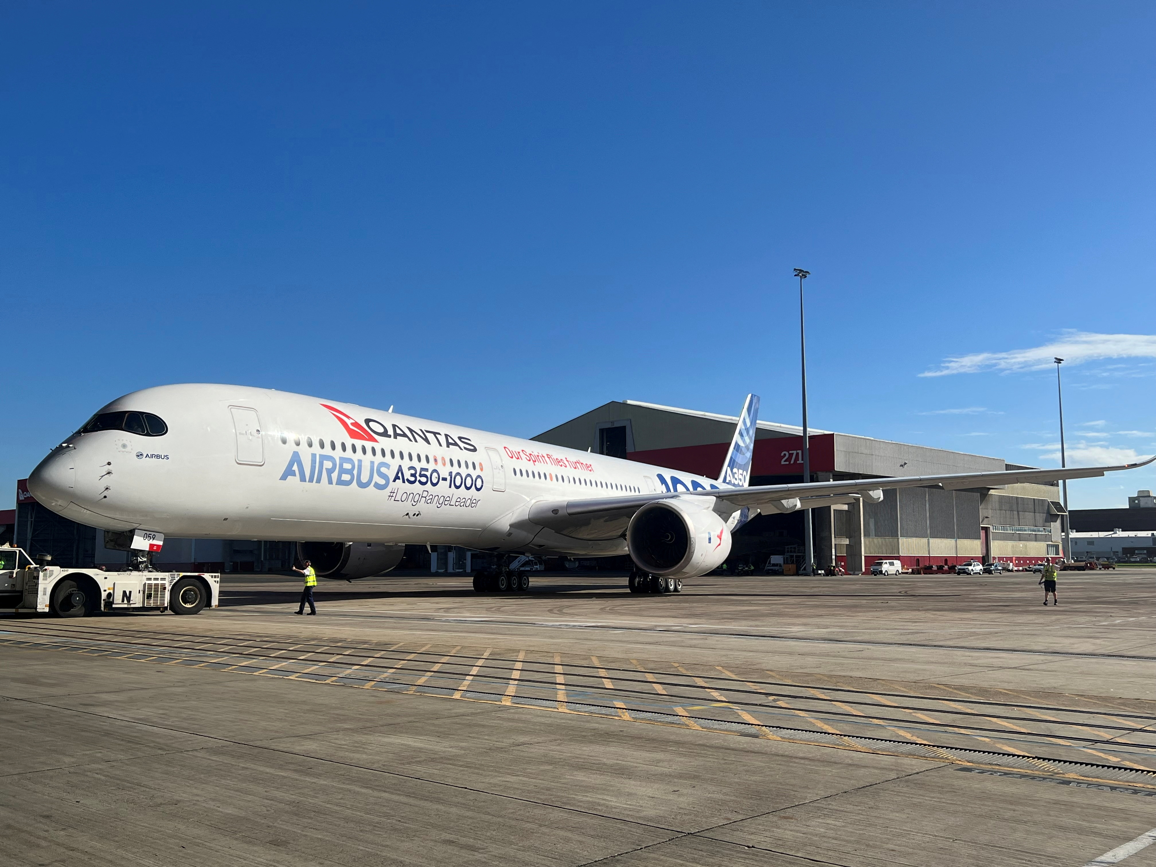 Airbus A350-1000 test plane arrives at Sydney Airport