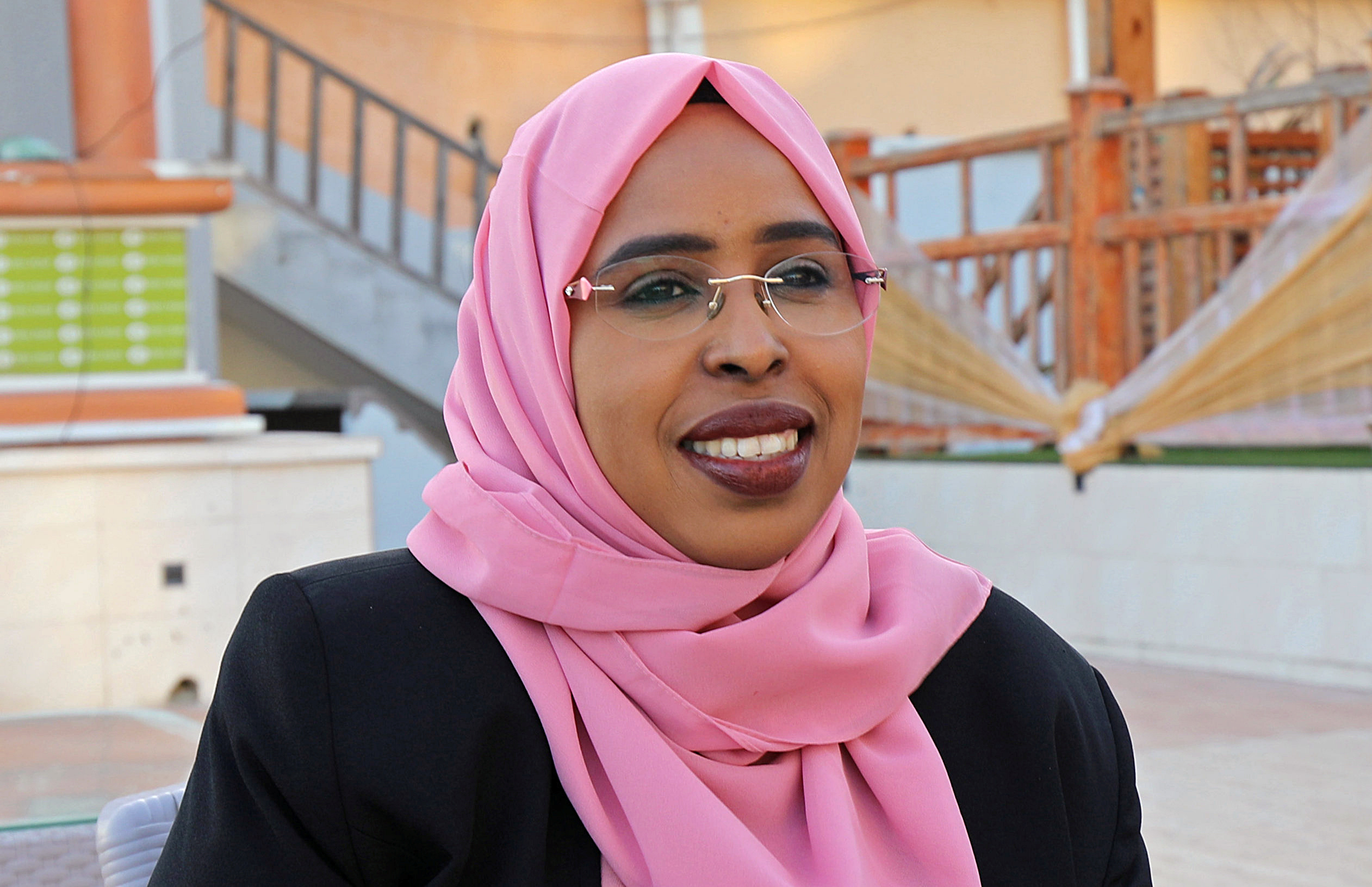 Somali lawmaker Amina Mohamed Abdi speaks during a Reuters interview in Mogadishu