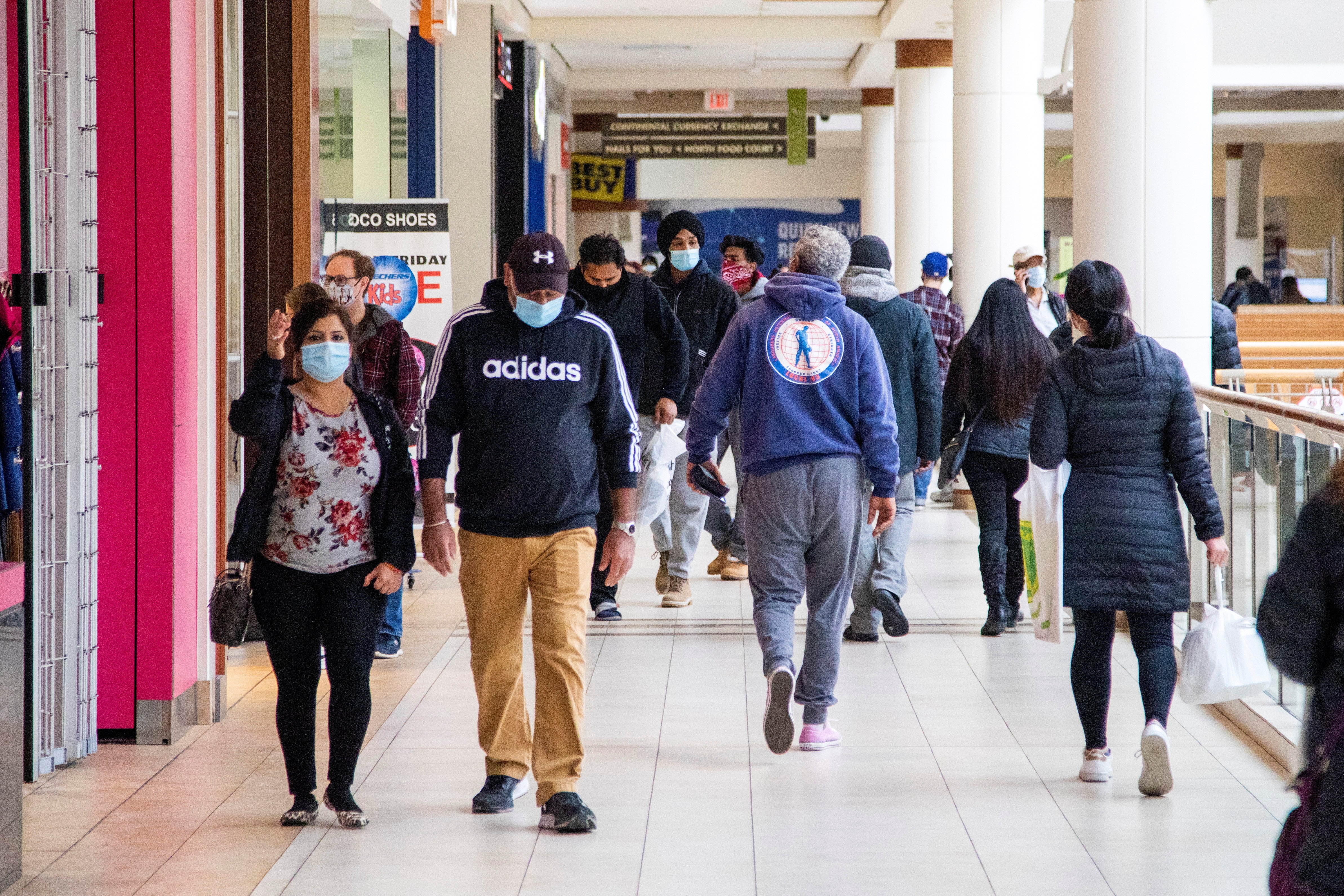 FILE PHOTO - Shoppers walk in Bramalea City Centre mall in Brampton