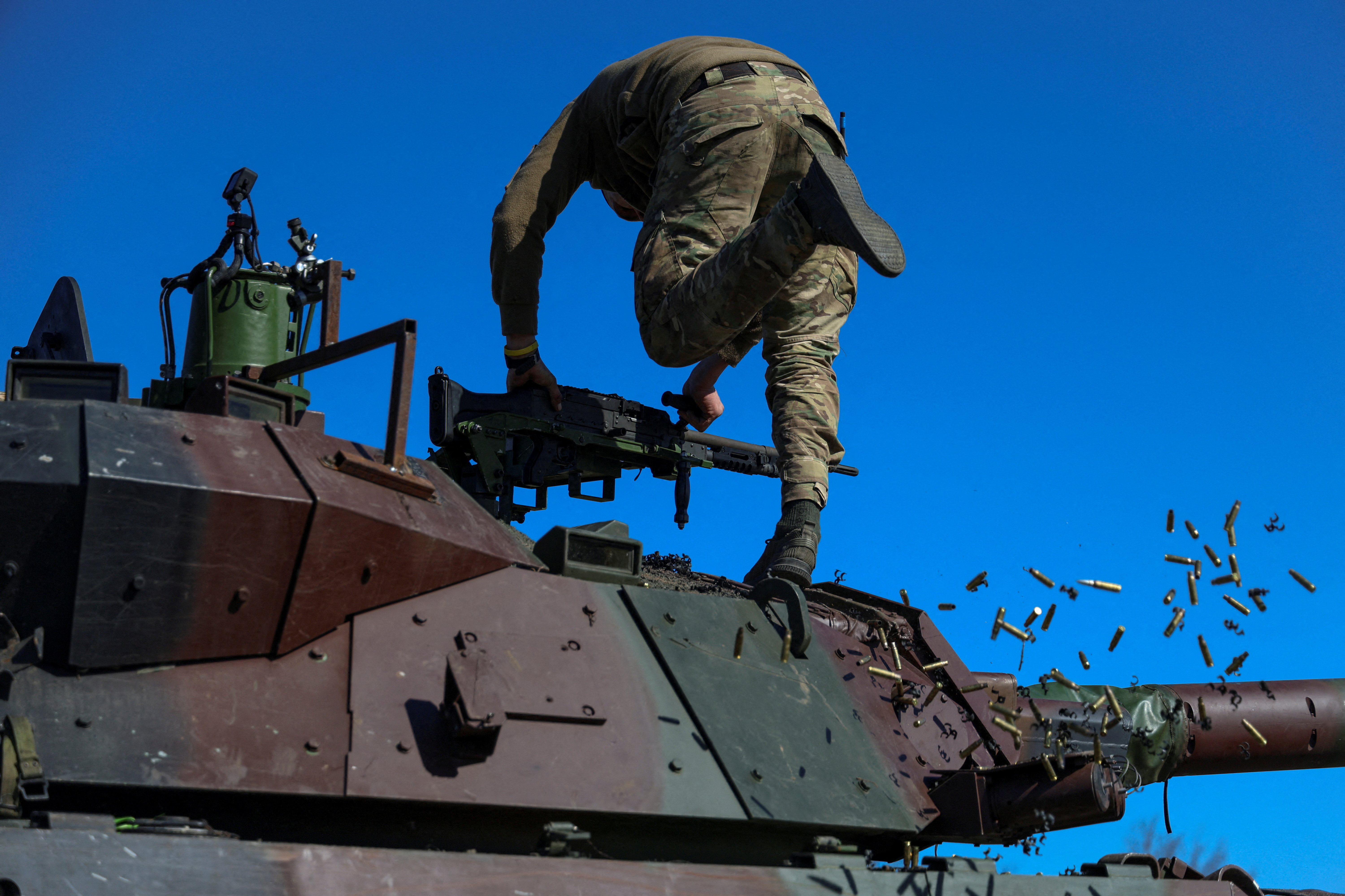 Ukrainian marines attend military drills in Southern Ukraine