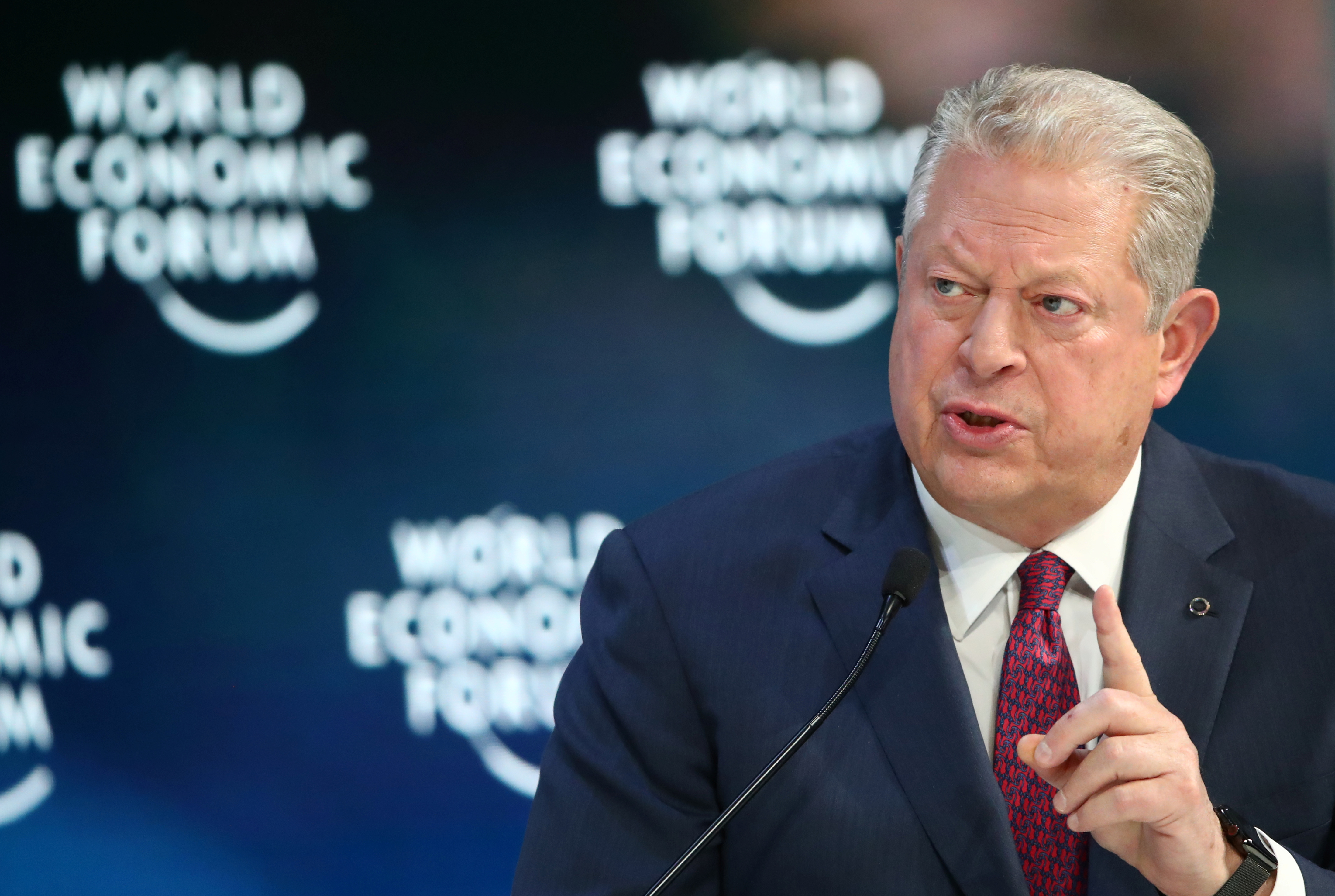 Former U.S. Vice-President Al Gore speaks during a session at the 50th World Economic Forum (WEF) annual meeting in Davos, Switzerland, January 22, 2020. REUTERS/Denis Balibouse