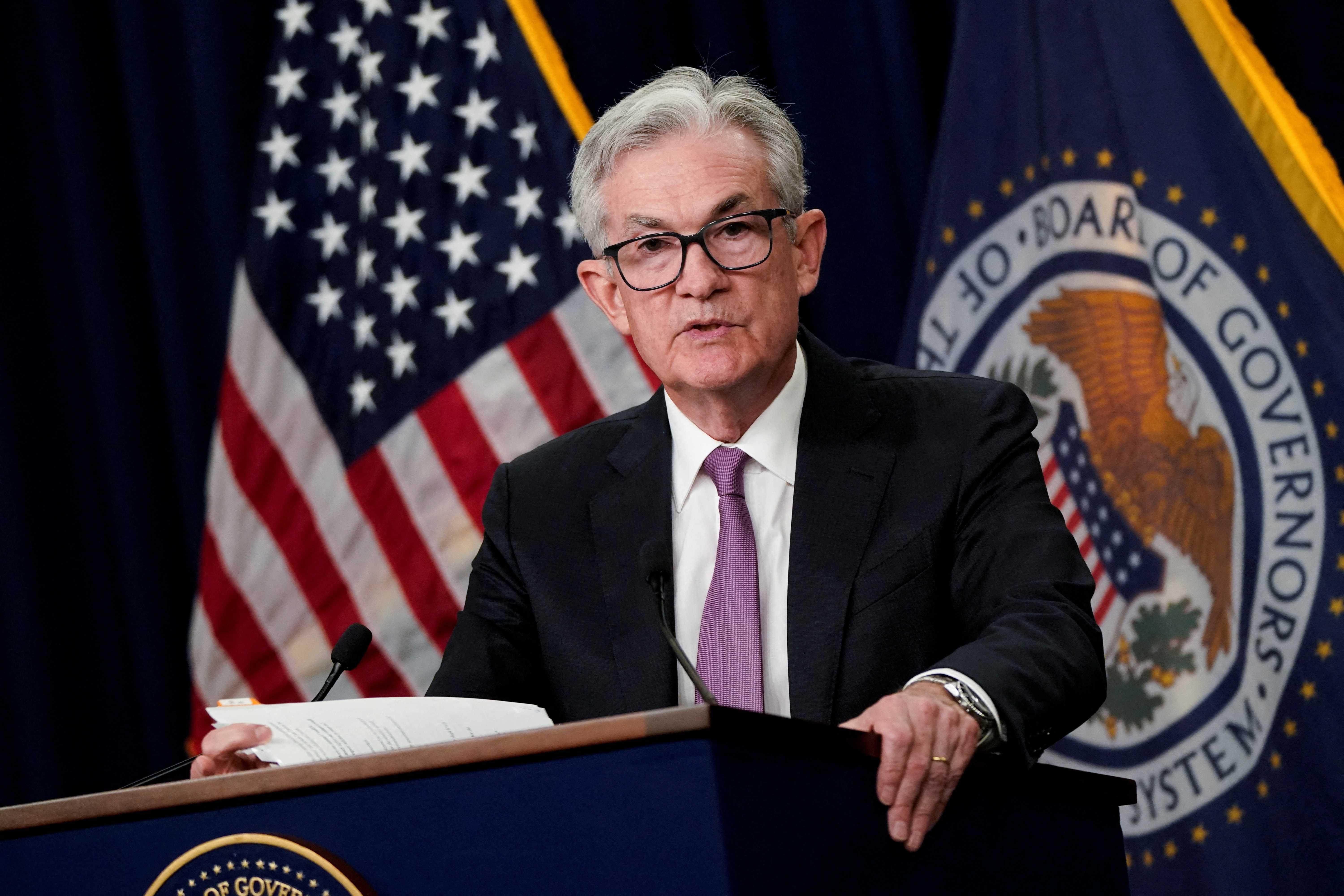 Federal Reserve Chair Jerome Powell speaks about US inflation