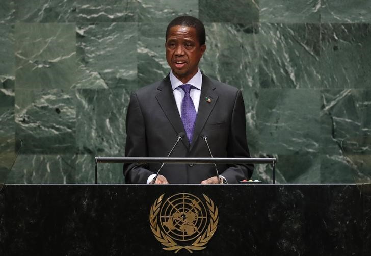 Zambia's President Edgar Chagwa Lungu addresses the 74th session of the United Nations General Assembly at U.N. headquarters in New York City, New York, U.S.