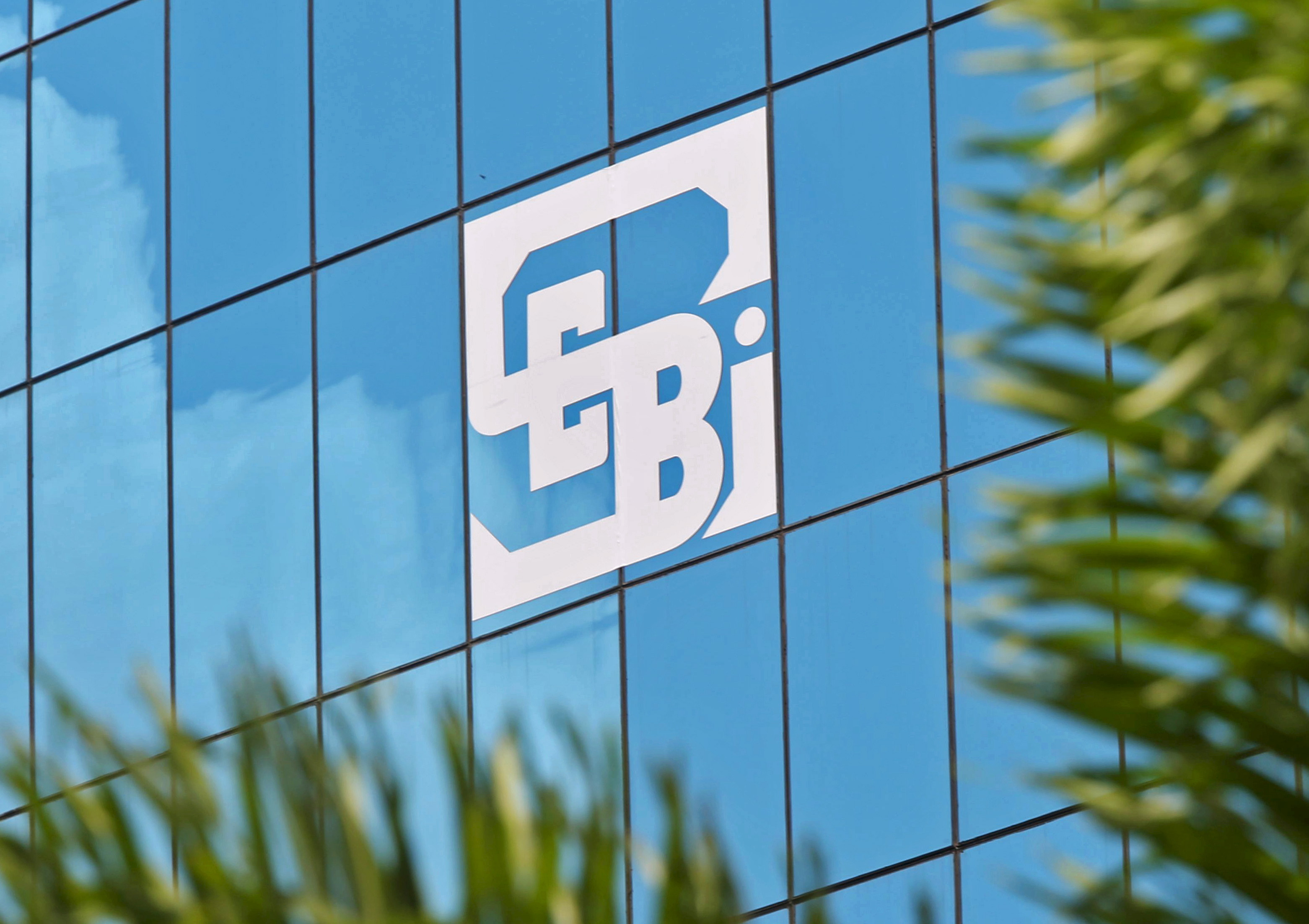 Logo of SEBI is seen on the facade of its head office building in Mumbai