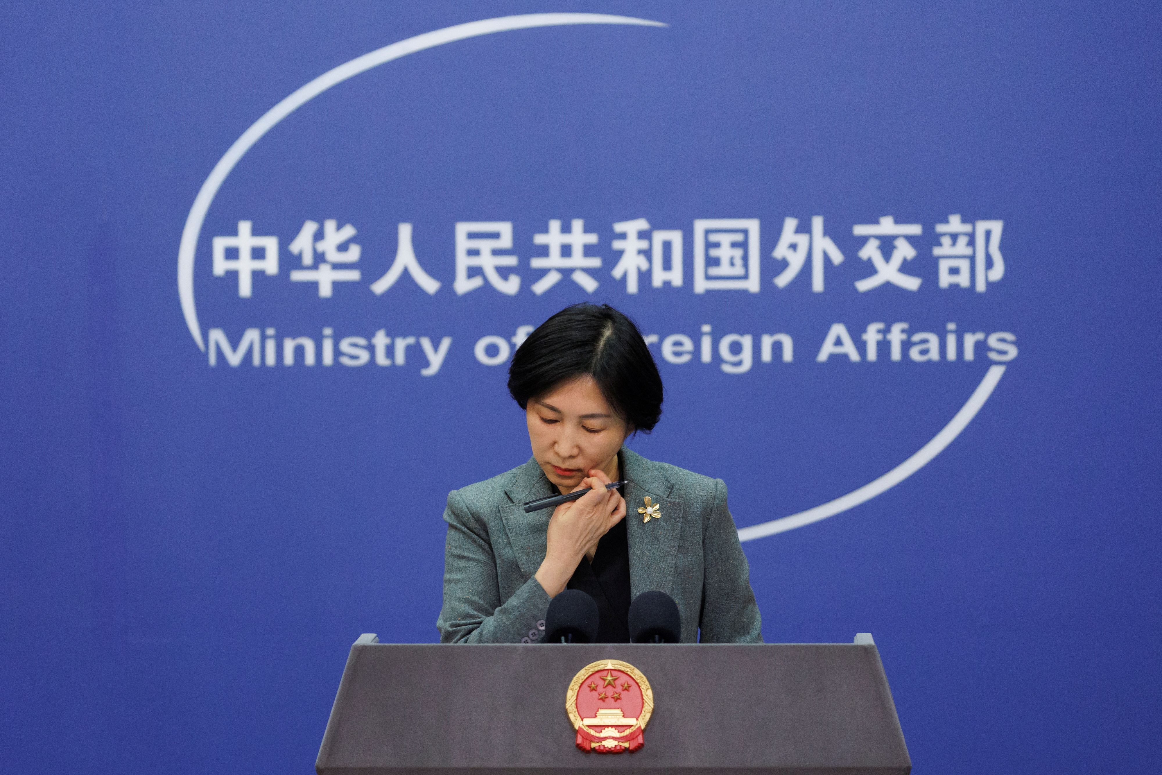 Chinese Foreign Ministry Spokesperson Mao Ning attends a news conference in Beijing