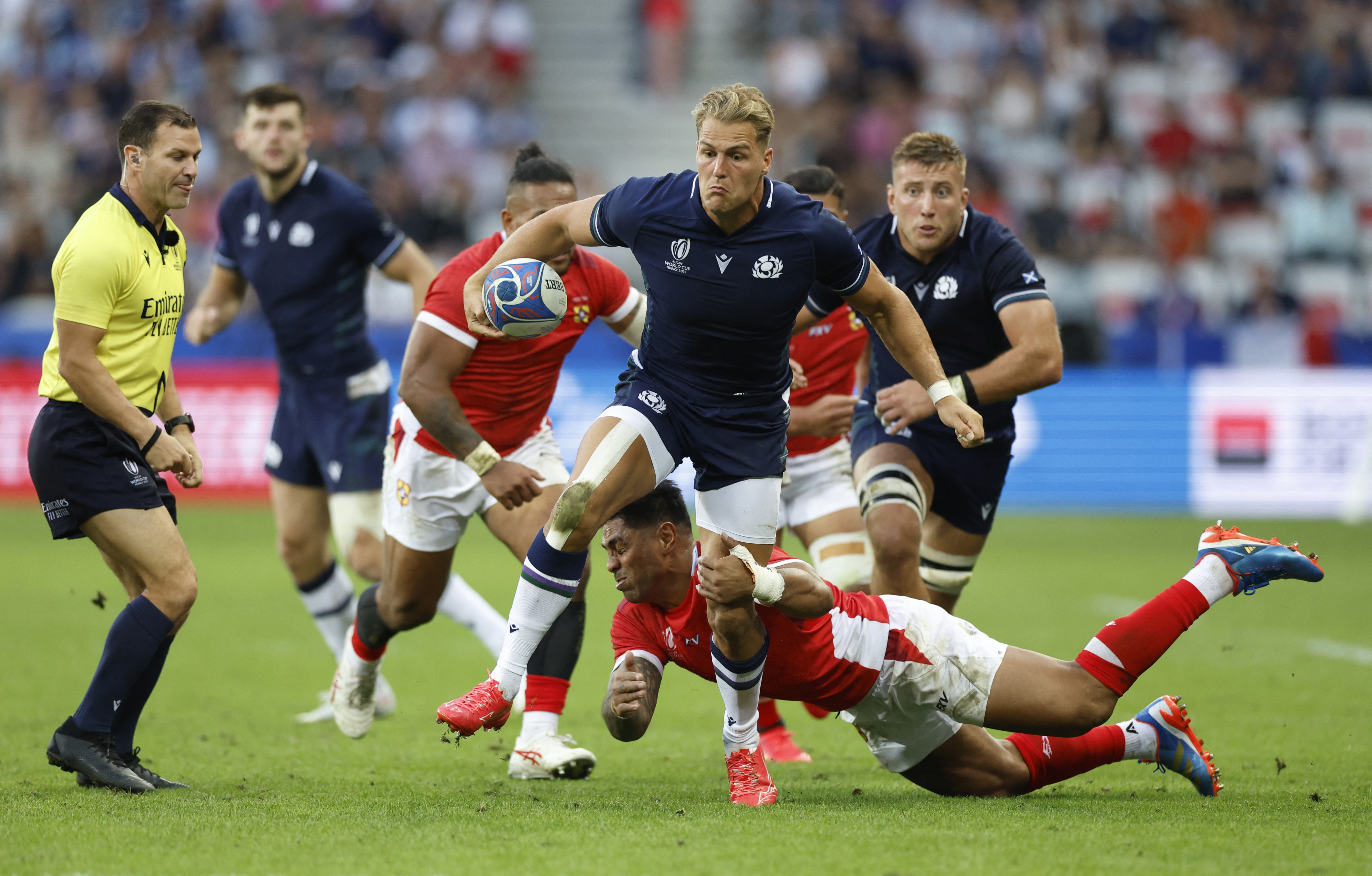 Finn Russell helps Scotland overcome physical Tonga in bonus-point win, Rugby World Cup 2023