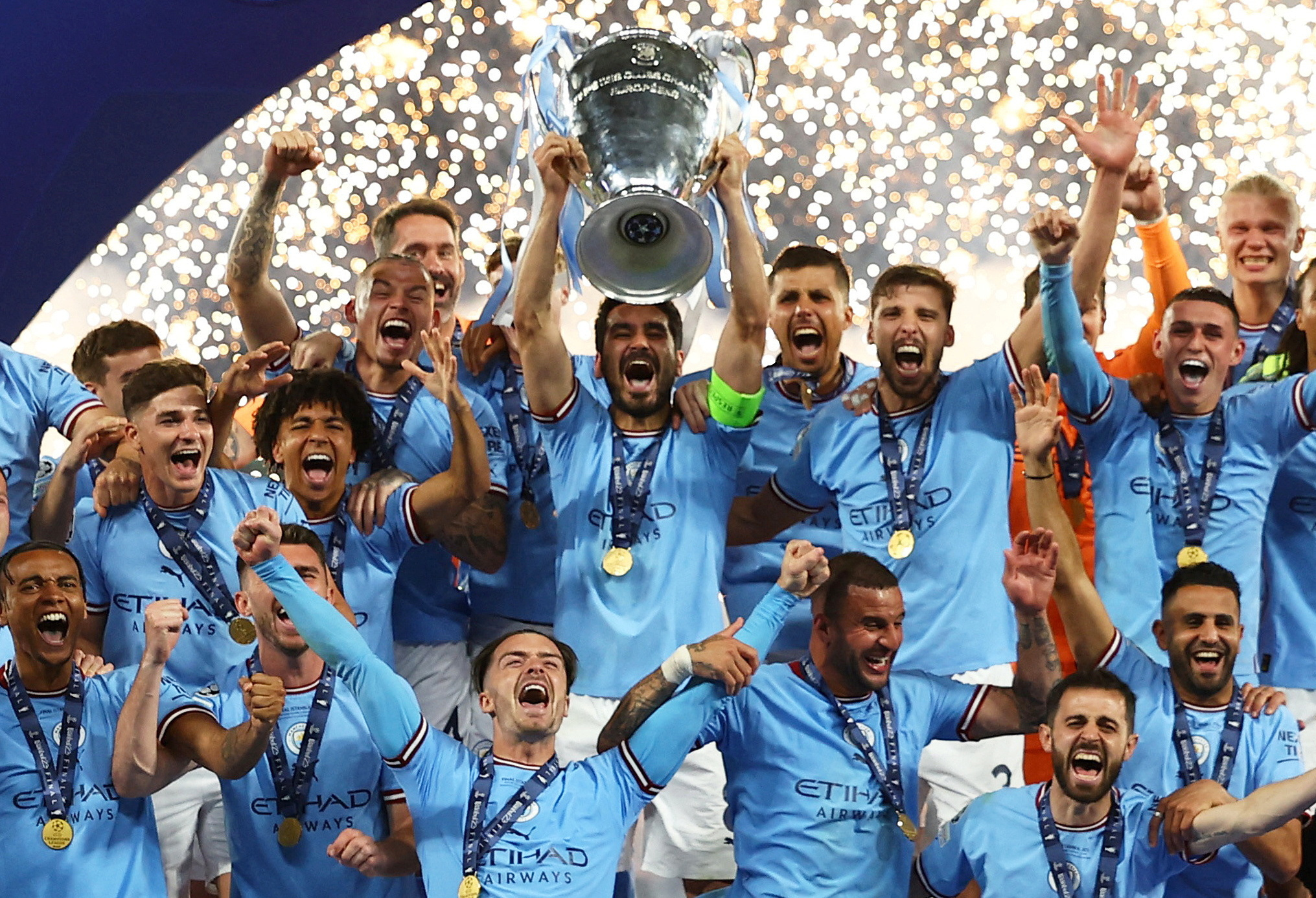We made history': Emotional Man City players hail treble success | Reuters