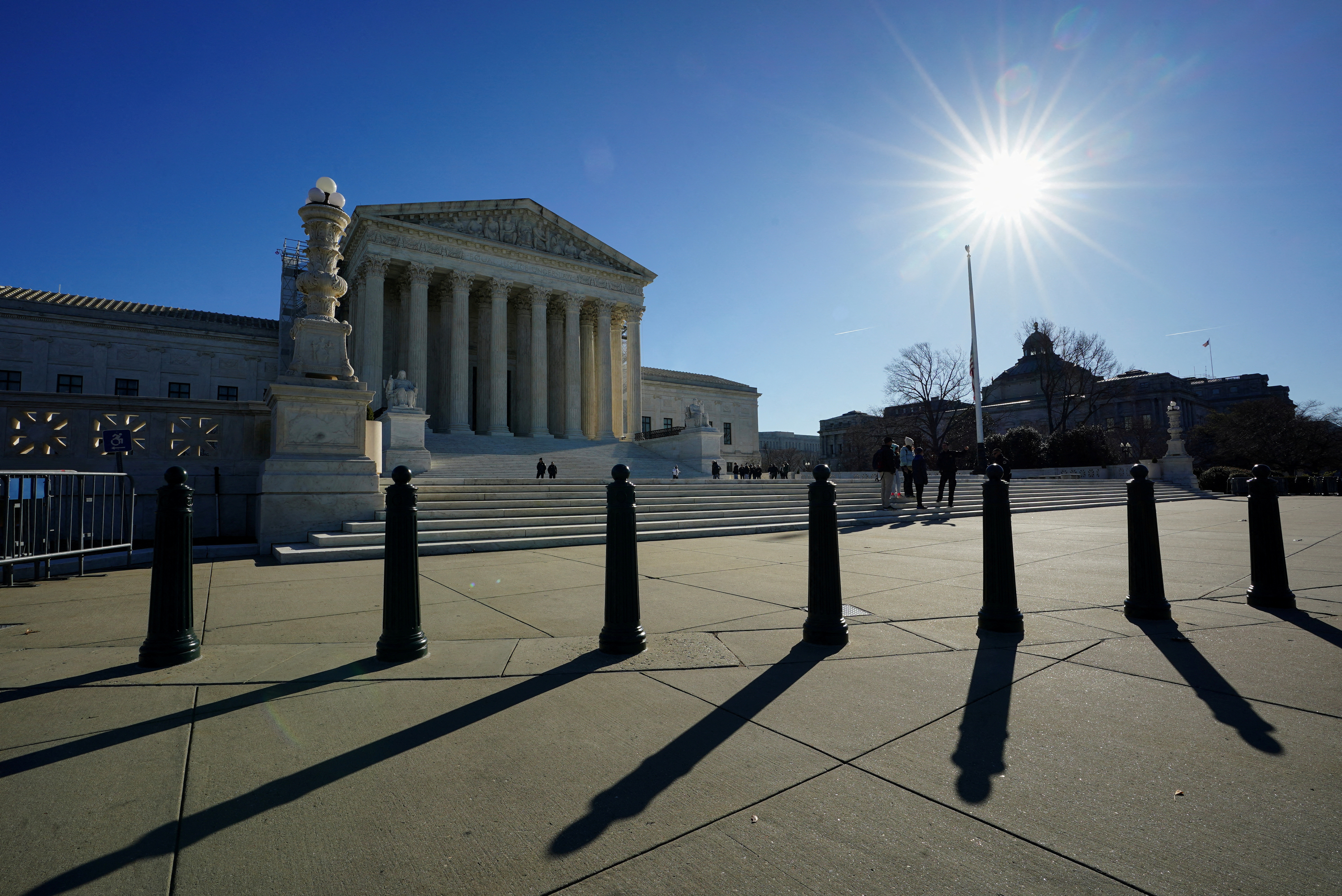 The sun rises over the U.S. Supreme Court in Washington