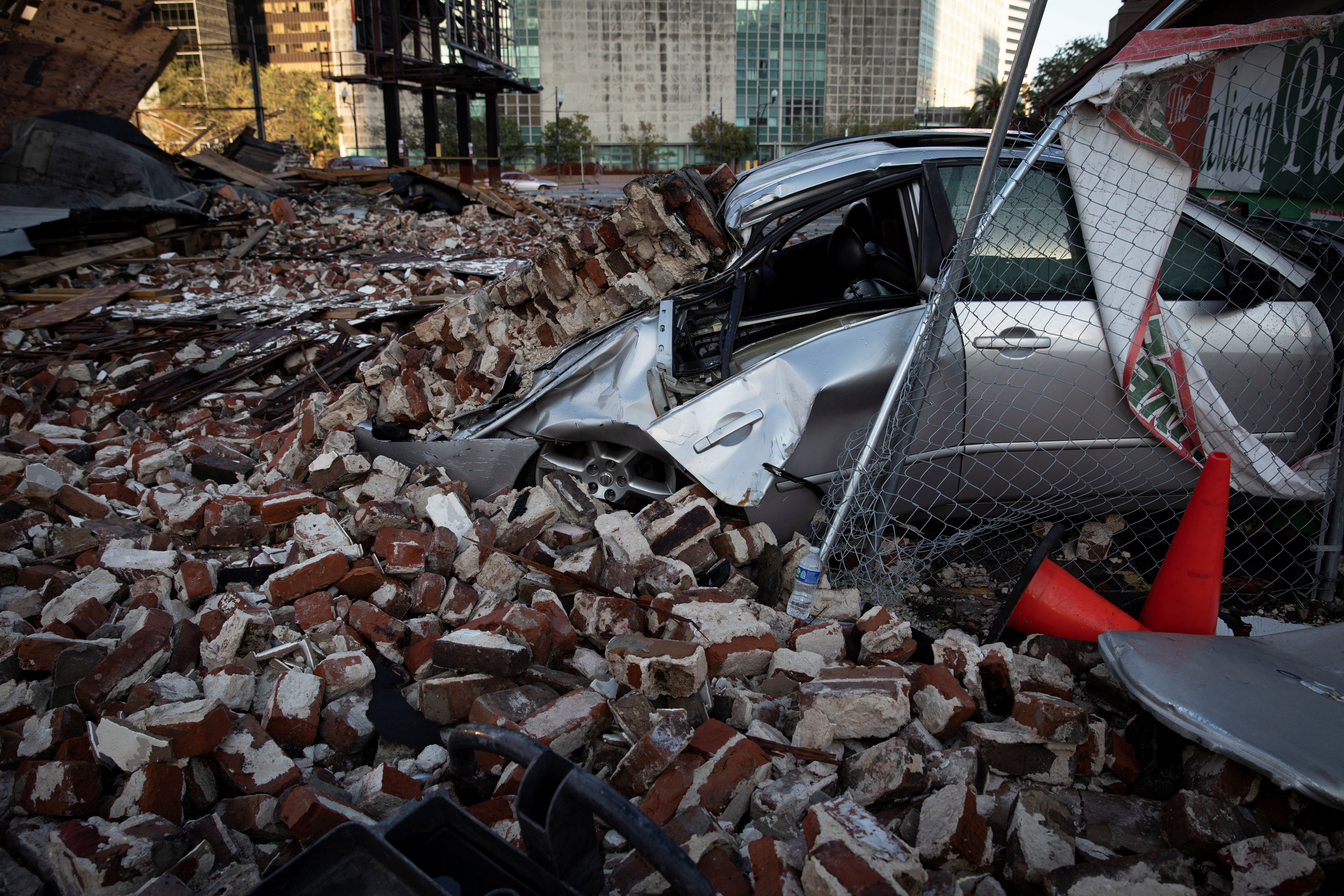 A destroyed car   is seen nether  the debris of a gathering  aft  Hurricane Ida made landfall successful  Louisiana, U.S., August 31, 2021. REUTERS/Marco Bello