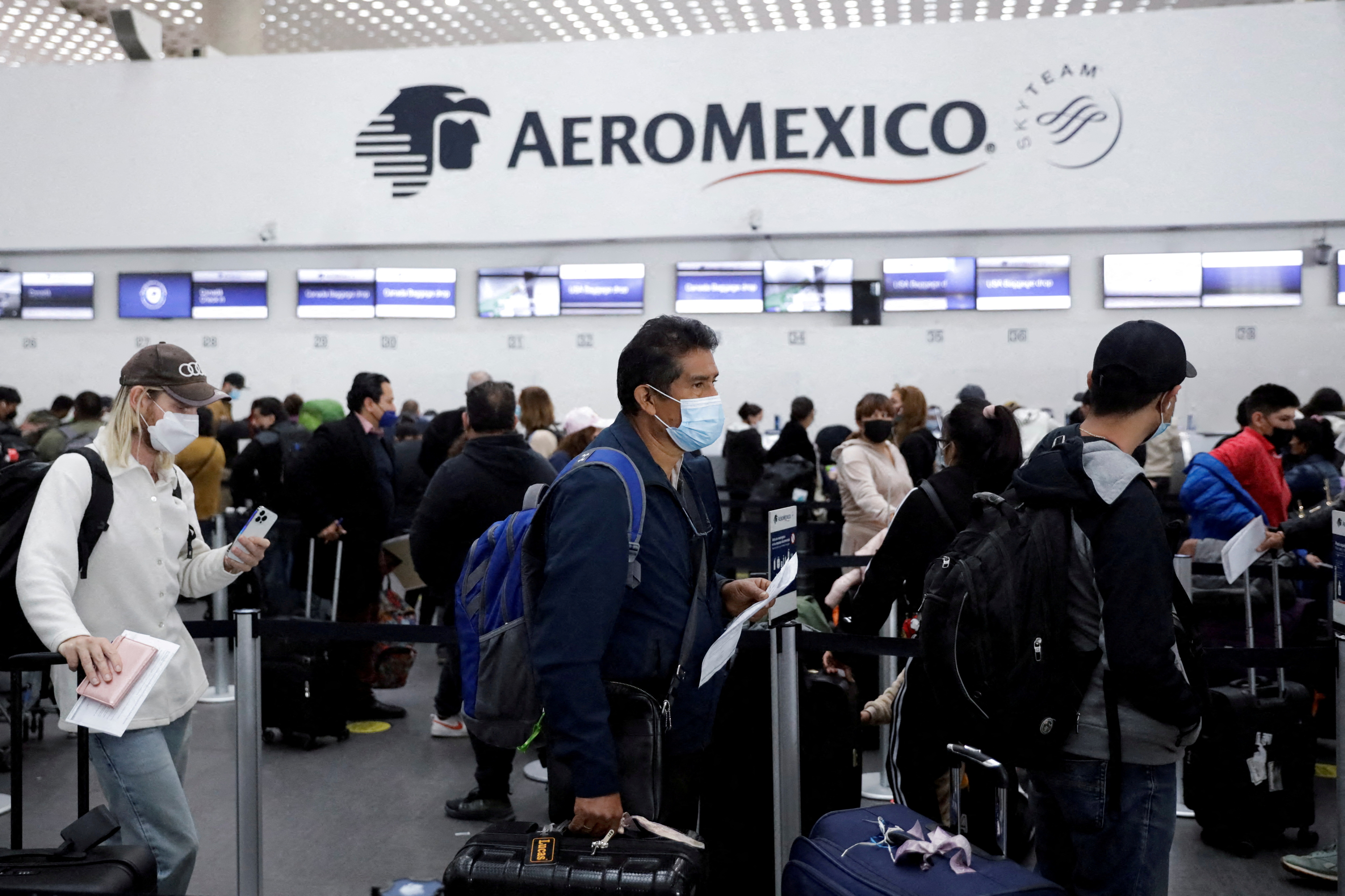Aeromexico desk in Mexico City airport