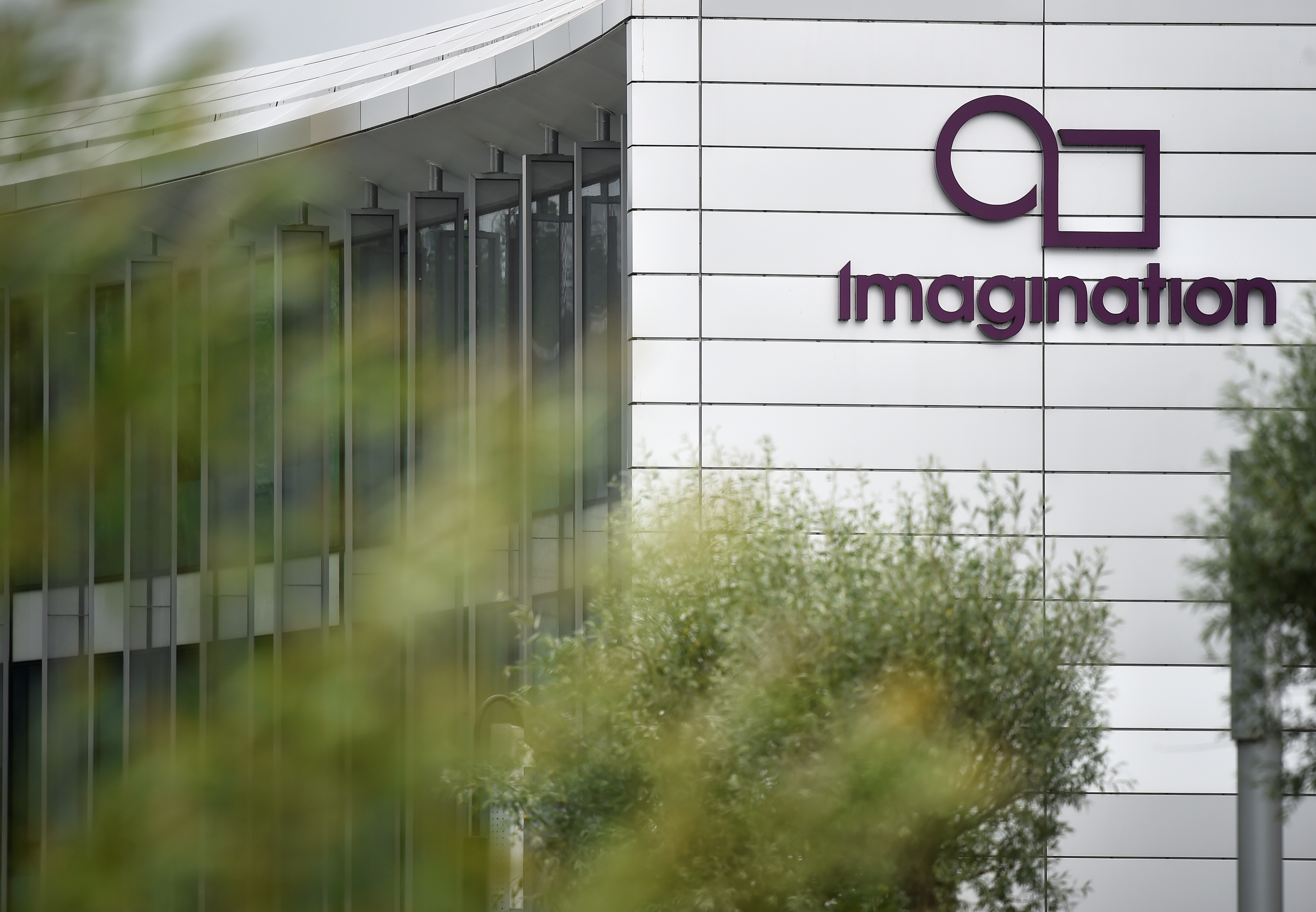 The headquarters of the technology company Imagination Technologies is seen on the outskirts of London
